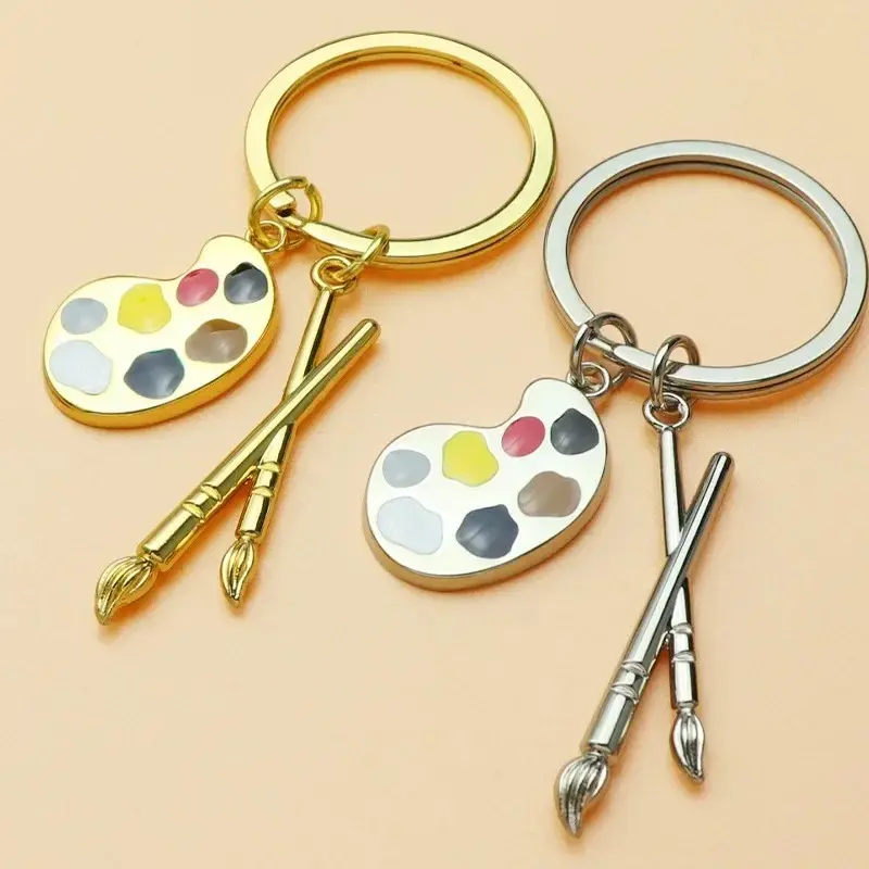 Cute Paint Palette Keychain for Women Men, Artist Paint Brush Bag Charm, Art Student Graduation Gift, Backpack Purse Charm, Gift for Painters, Art Teachers and Art Lovers