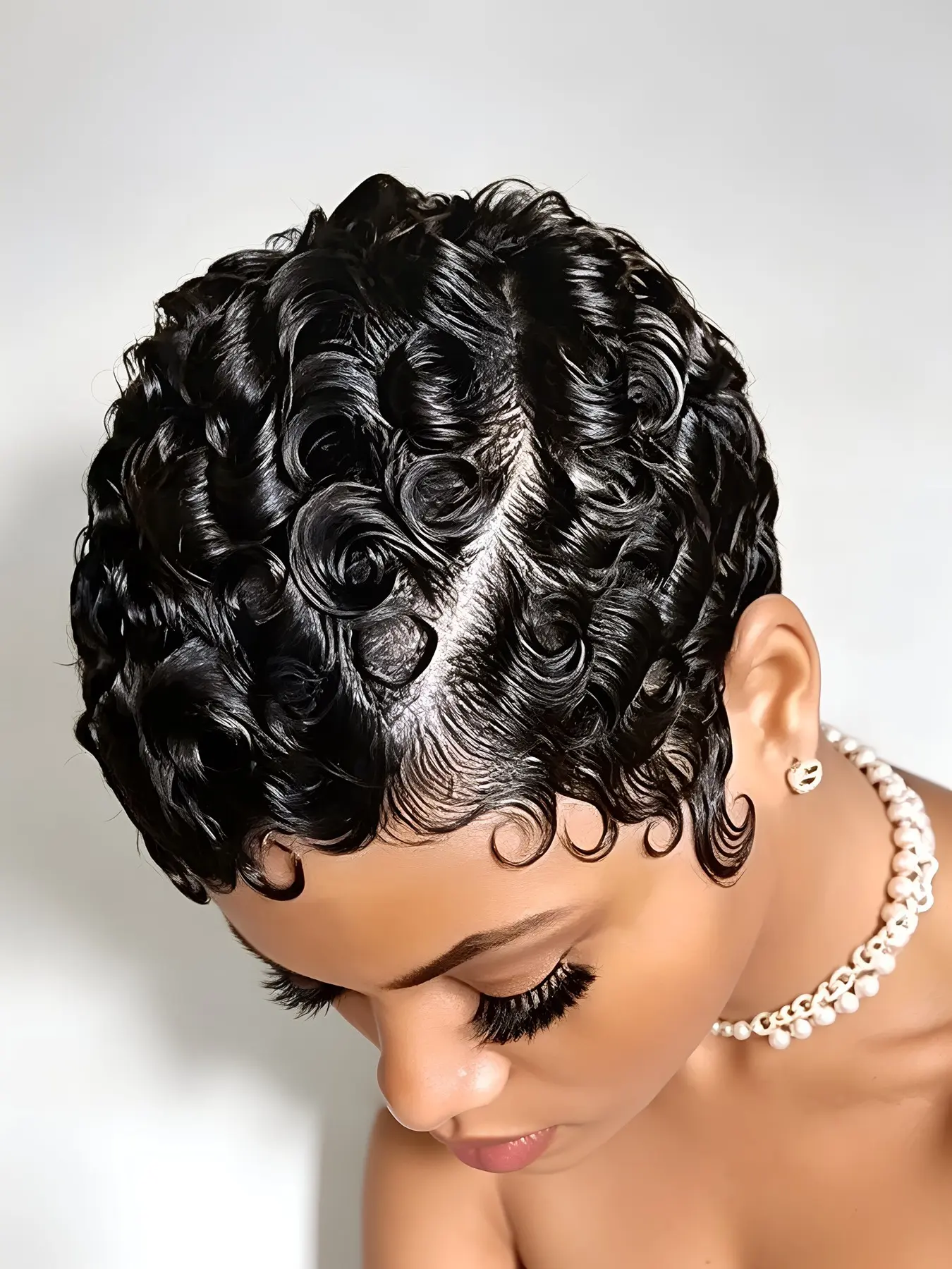 Short Curly Wig Daily Party Use, 13x4 Lace Burgundy Color Pixie Cut Human Hair Wig for Women, Stylish & Versatile