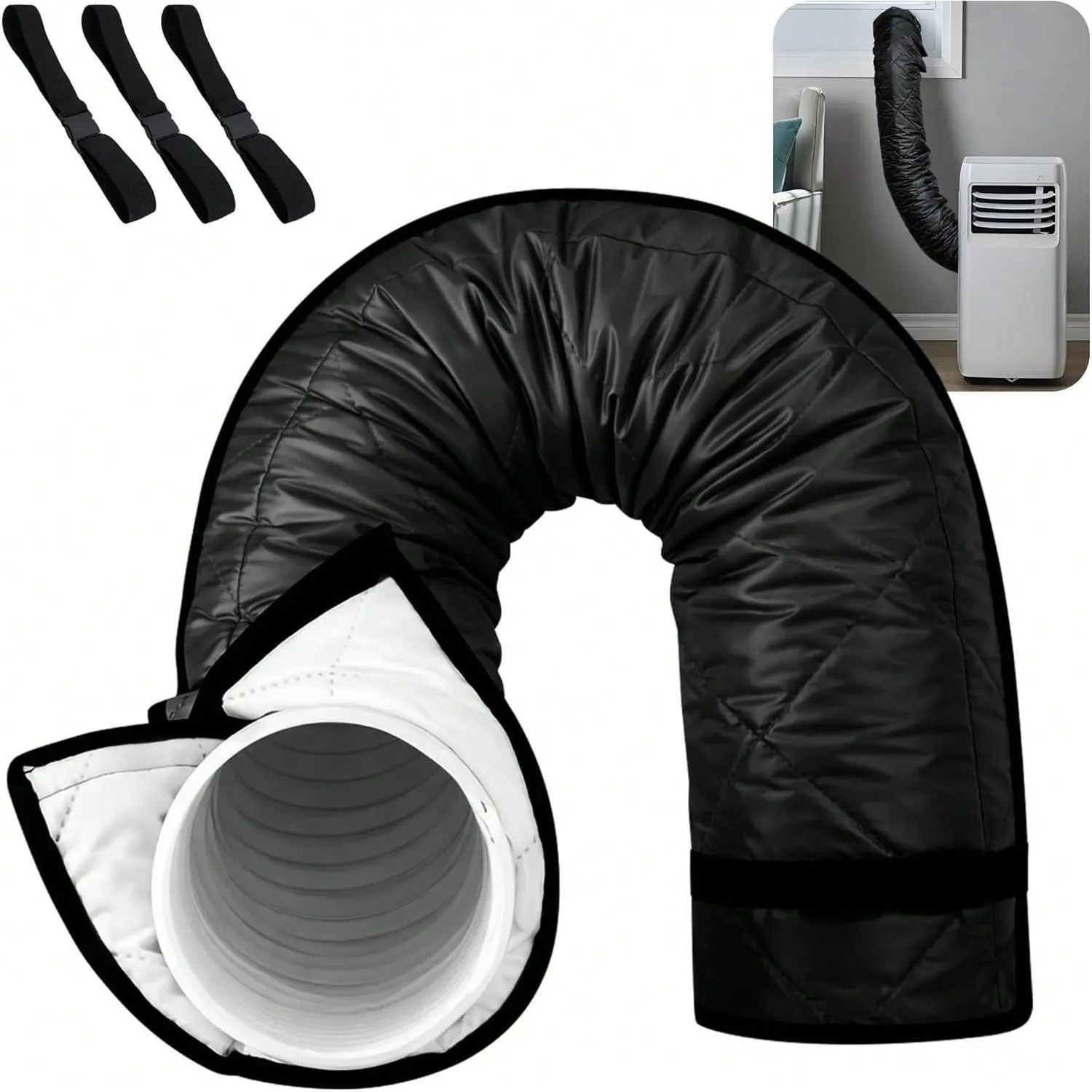 Portable Air Conditioner Hose Insulation Sleeve, Aircon Accessories, Fits 5 Inch & 5.9 Inch Hoses, Easy to Install, Durable Protection