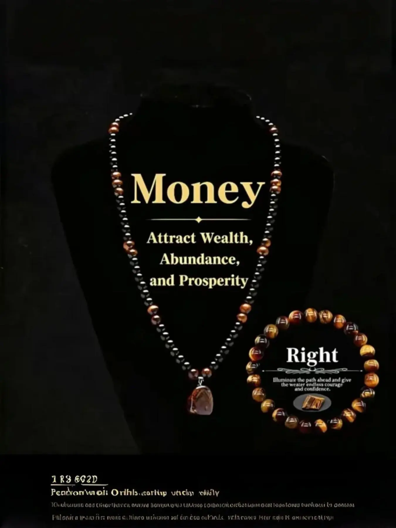 Buy One Get One Free Money Attraction Pendant Necklace, Lion Stone Healing Crystal, Basalt Anniversary Party Jewelry, Long Chain, Unisex Gift, Crystal Jewellery