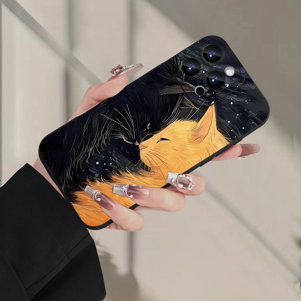 A Popular Creative Cat-Pattern Phone Case, Compatible with Iphone 16/15/14/13/12/11/XS/XR/X/7/8 Plus/Pro/Max/Mini - A Stylish Design Suitable for Everyone, Perfect As a Gift for Friends, Family, Boyfriends, Or Girlfriends.