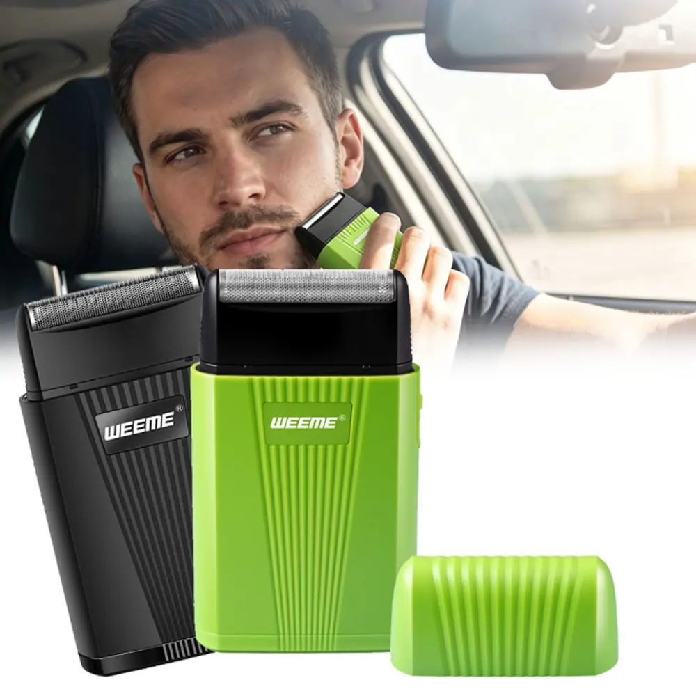 Weeme Men's Mini Reciprocating Electric Razor, Options, Portable Pocket Car Travel Beard Trimmer, USB Fast Charging
