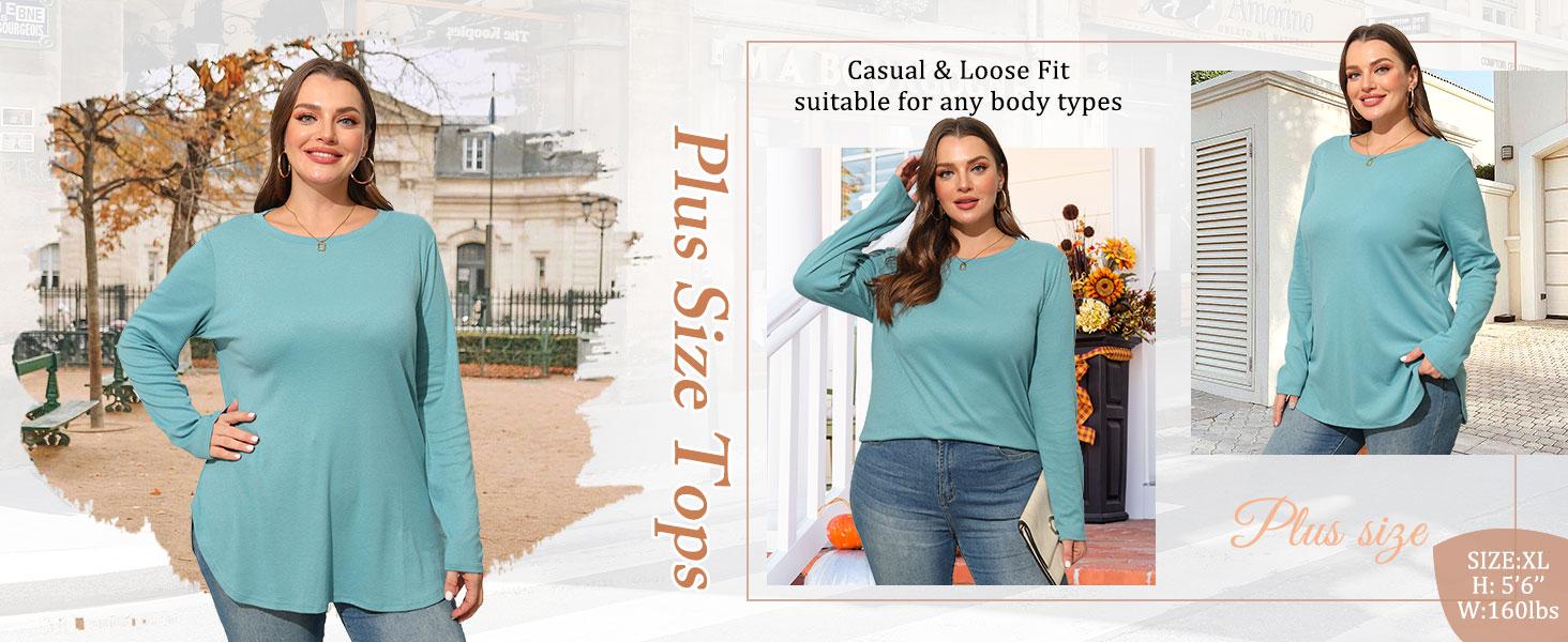 Wiholl Womens Long Sleeve Round Neck Shirts Side Split Basic Loose Tunic Tops Casual 2025 Crewneck Womenswear SpringStatements Wiholl Womens Long Sleeve Round Neck Shirts Side Split Basic Loose Tunic Tops Casual 2025 Crewneck Womenswear SpringStatements