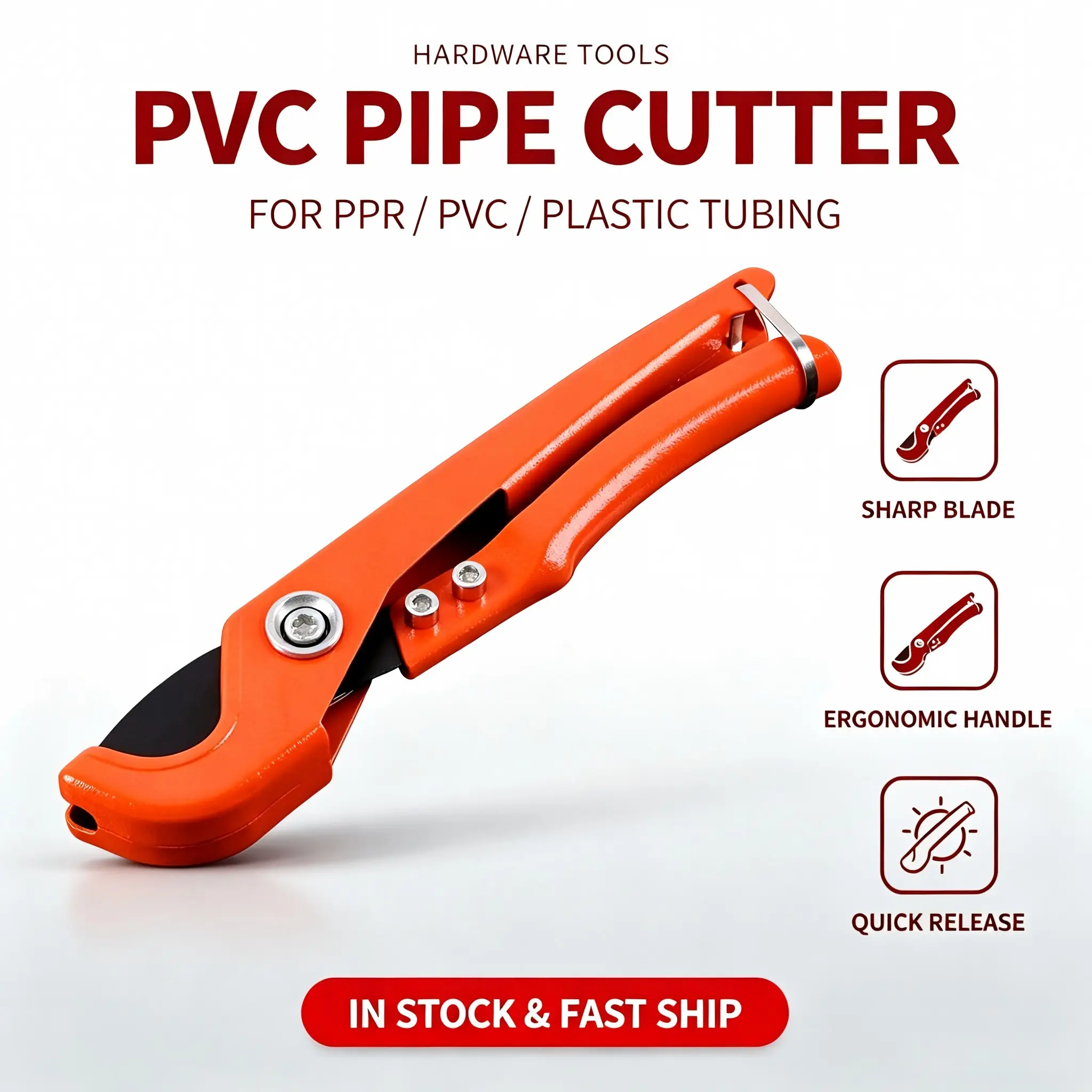 Portable Plastic Tube Cutter Sharp Blade PVC Conduit PPR Water Pipe Cutting Tool for Plumber Repair