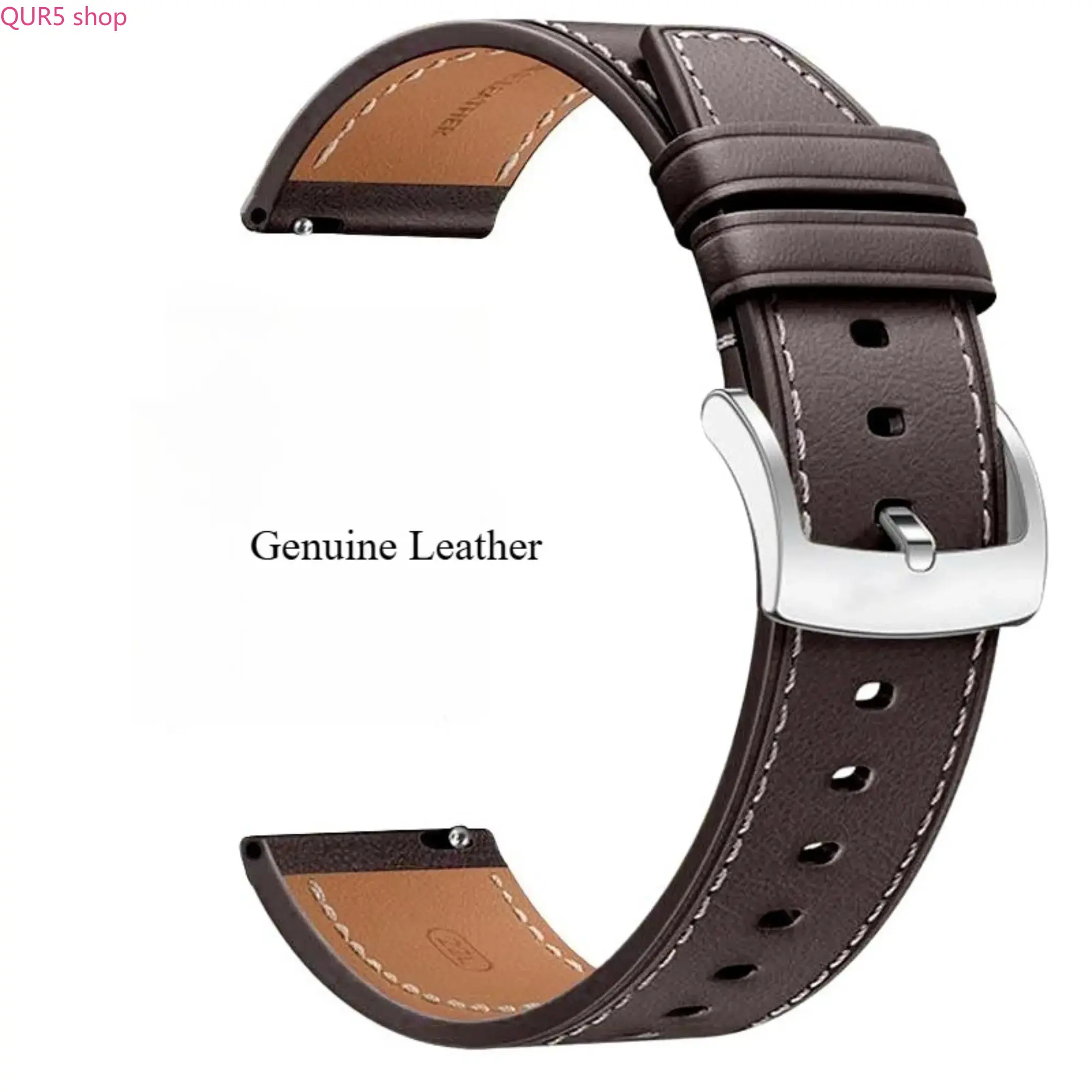 2026 NEW Brown Genuine Leather Watch Band, Universal Quick Release Replacement Strap Available in 18/20/22mm, Durable Elegant Wrist Strap Fits Smart Watches & Classic Watches for Daily and Business Outfits