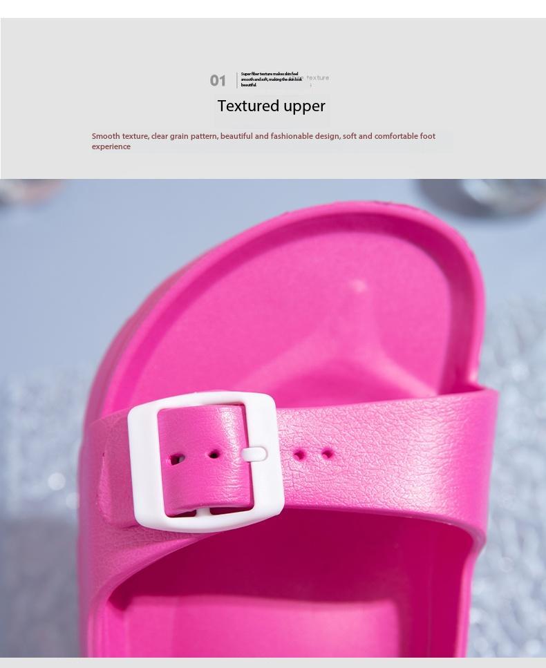 Women's Double Buckle EVA Slides, Cloud Cushion Footbed Summer Sandals, Waterproof Non Slip Casual Slippers for Indoor Outdoor, Beach, Pool, Shower, Comfy Platform Sandals for Girls, Trendy  Aesthetic Footwear