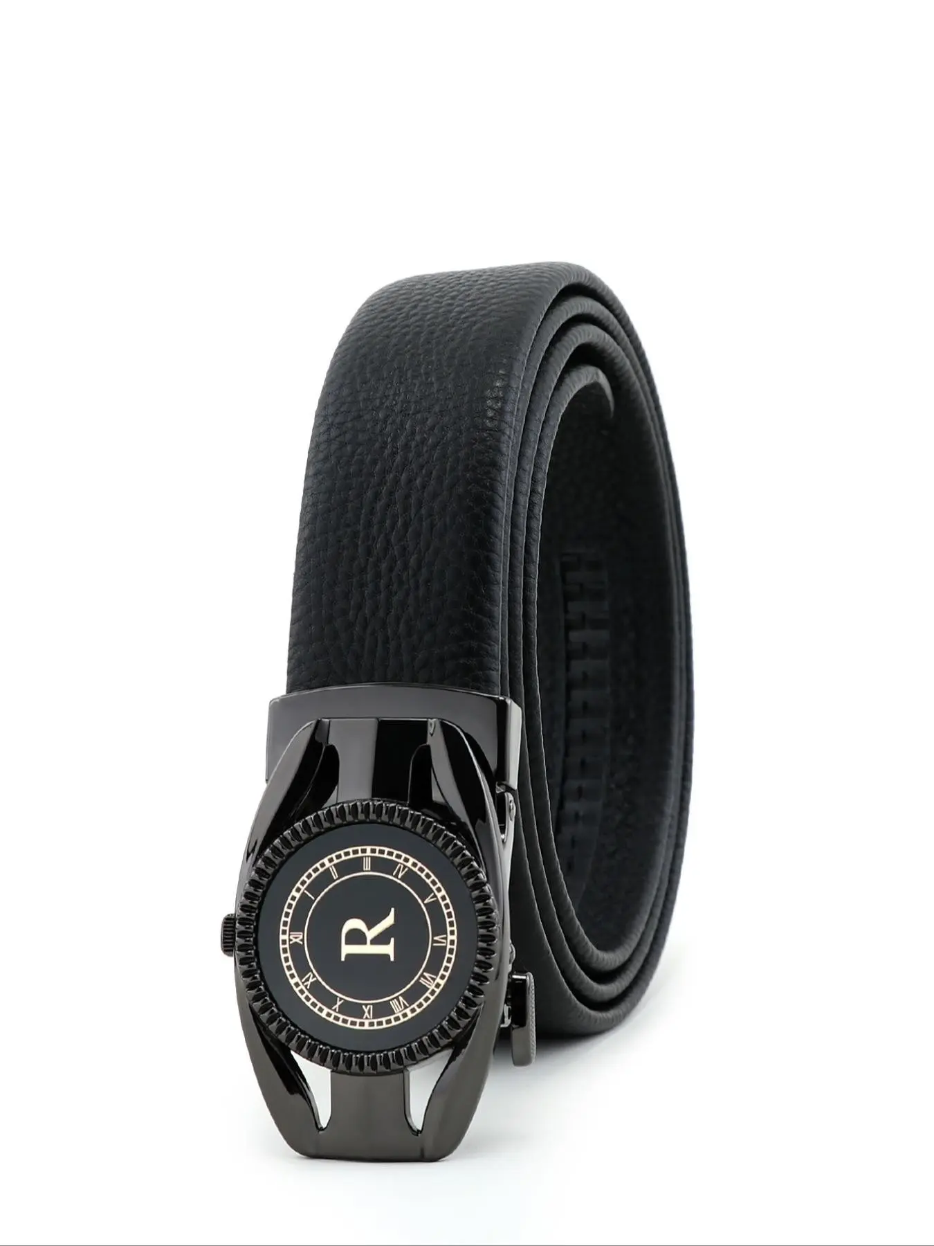 New Automatic Buckle R-Shape Men's Belt, Business Casual Dual-Purpose Waistband, Durable Long Pants Strap for Young Adults