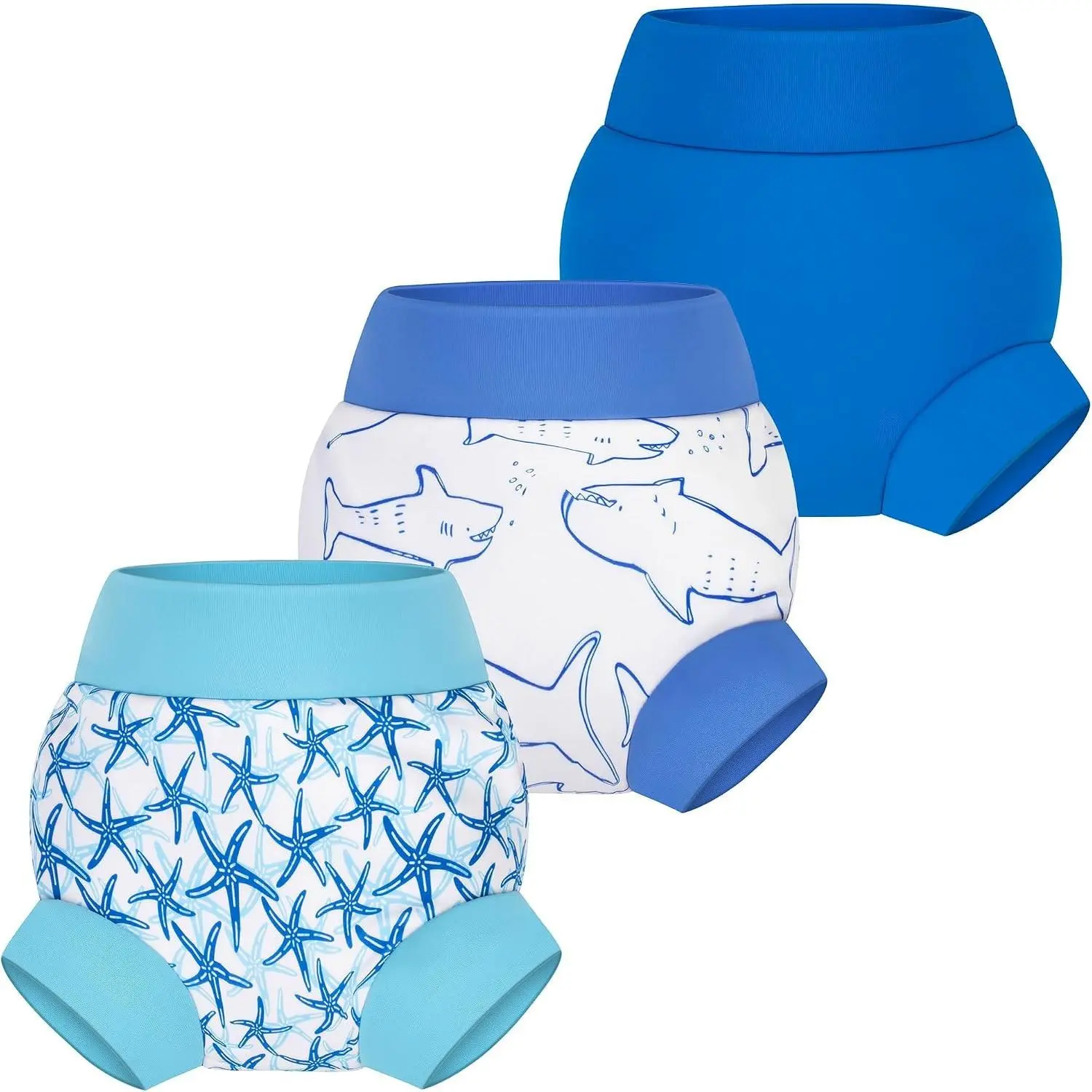 Reusable Adjustable Washable Waterproof Baby Swim Diapers 3 Pack for Boys & Girls 6 Months - 5 Years(Gift)