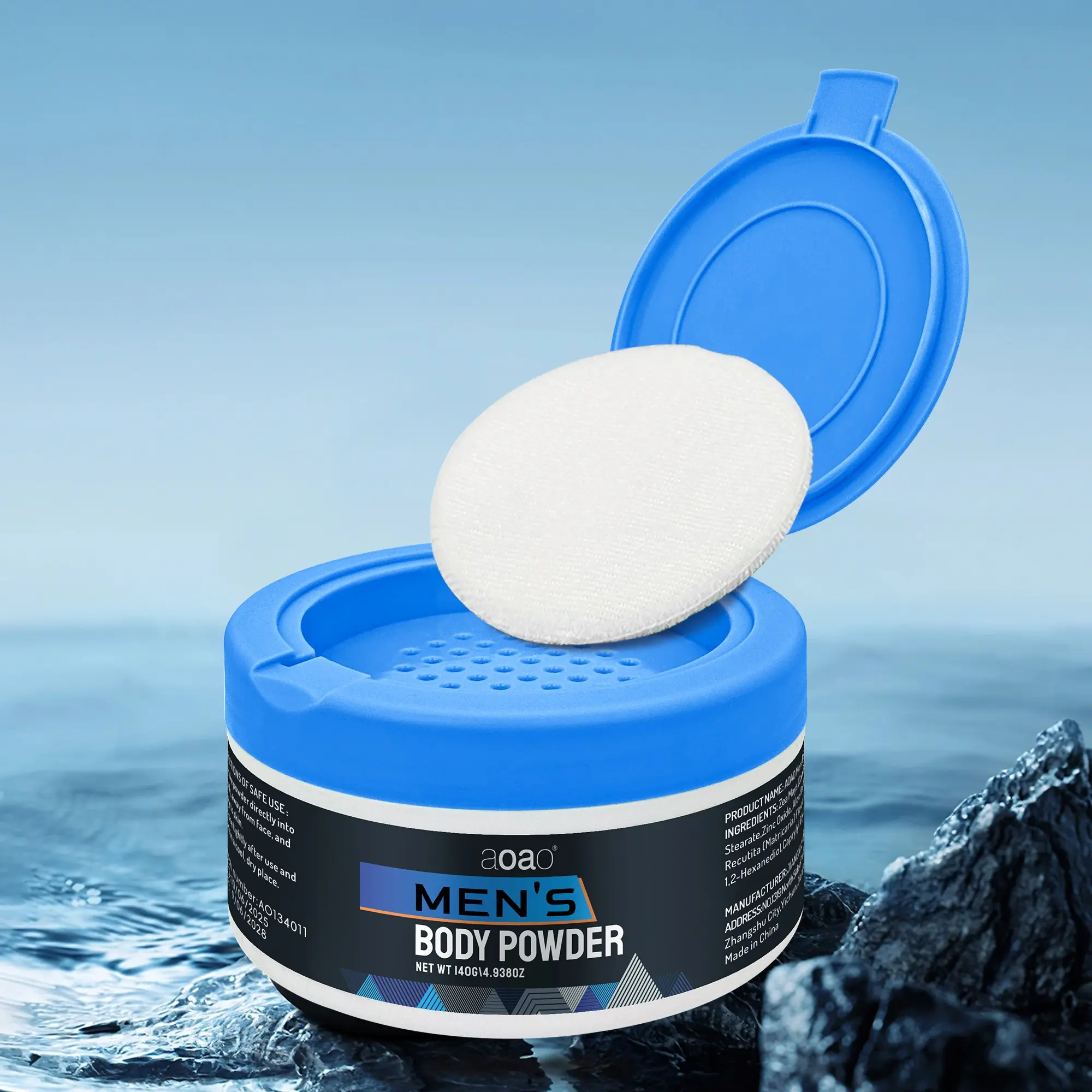 Men's Deodorant Fresh Body Powder, Dry Deodorant, Non Aerosol Deodorant, Sweat Absorbing, Anti-Chafing, 140g, No Talc, for Underarms and Private Areas, Full Body Use