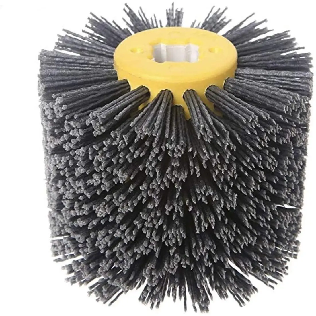 New Abrasive Wire Drawing Wheel Drum Burnishing Polishing Brush for Wooden Furniture Floor Polishing 120X100mm 180 Grit 1 Pack