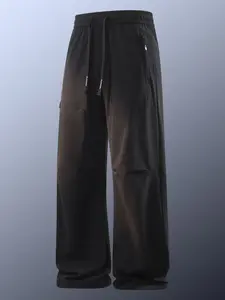Men's Summer High-Quality Ice-Feel Casual Long Pants, Three Hidden Zip Pockets, Quick-Dry Elastic Sport Pants, Ideal for Running and Hiking