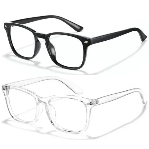 2024 Unisex Casual Eyeglasses - Lightweight Reinforced Plastic Frame, Smooth Transparent Lens Glasses, Male-Friendly, No Indentation on Nose, 1-Pack/2-Pack/3-Pack, One Size Fits All, Durable, Home & Festive Party Supplies Accessory