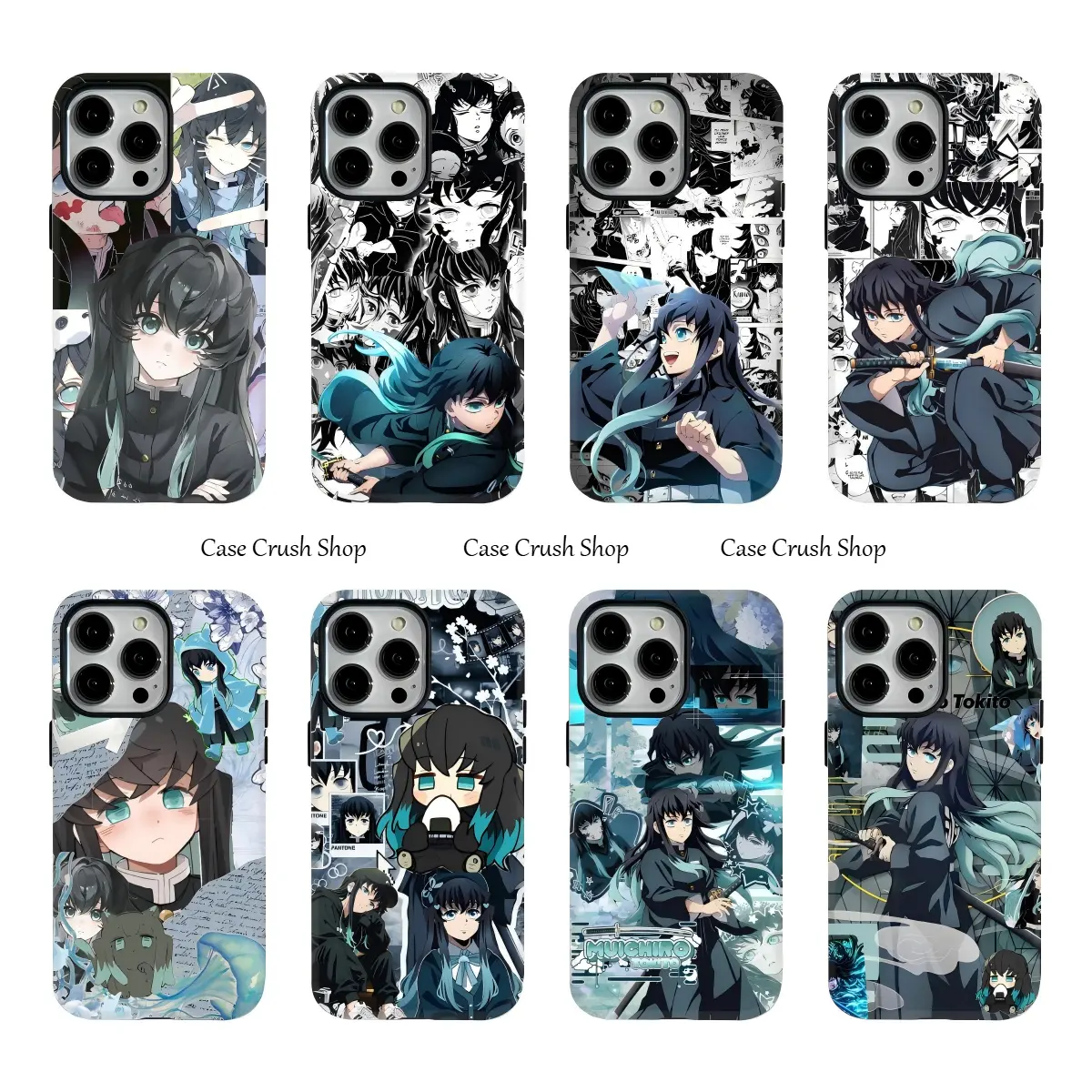 Cool Classic Anime Demon Slayer Tokito Muichiro Phone Cases For iPhone 17 16 15 14 13 12 11 Promax Pro Air Plus Aesthetic Kawaii 2-IN-1 Film Shells Shockproof Cover Protection Gifts For Friends