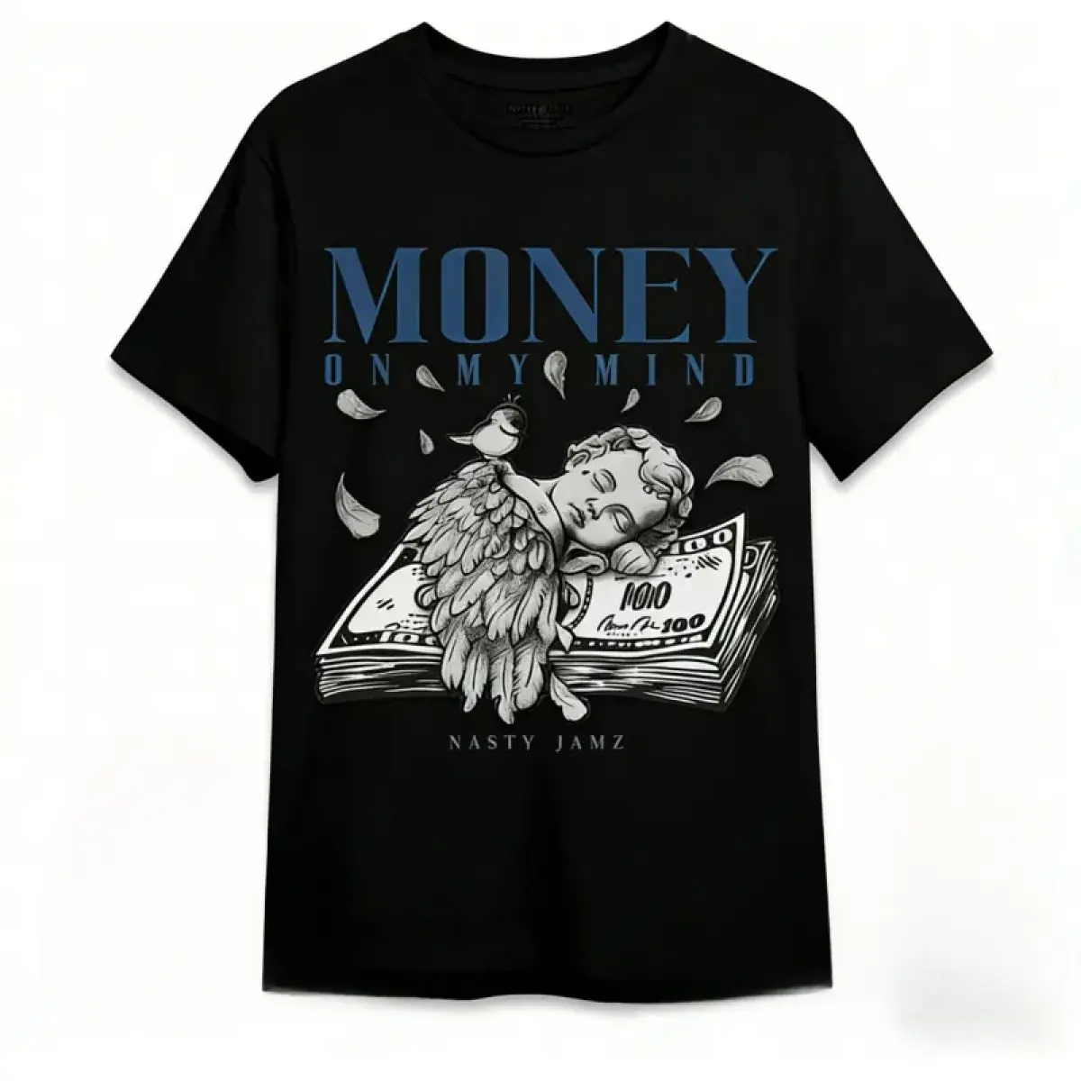 graphic tees #     good graphic tees #     whitetrewhite teeBlack Money On My Mind Angel Unisex Graphic Tee - BlackWhite - Menswear, Top streetwear