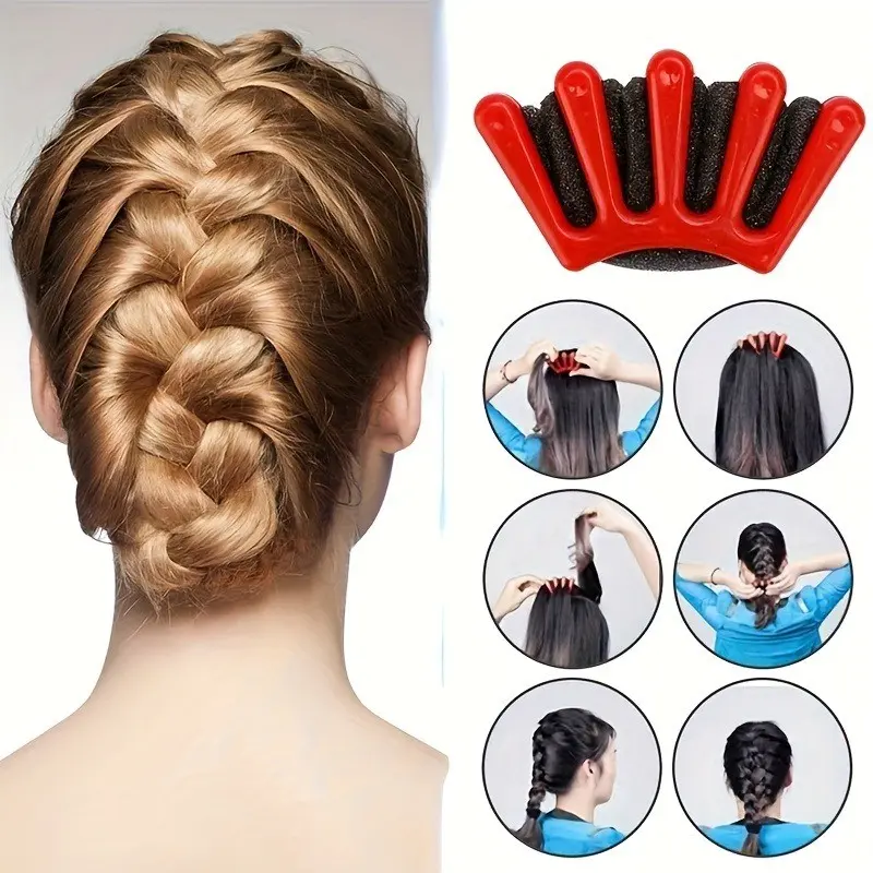 Korean Style DIY 5-Strand Hair Braider Sponge, Easy Hair Twist Maker, Lazy Beginner Hair Styling Tool, Perfect for Braids & Buns
