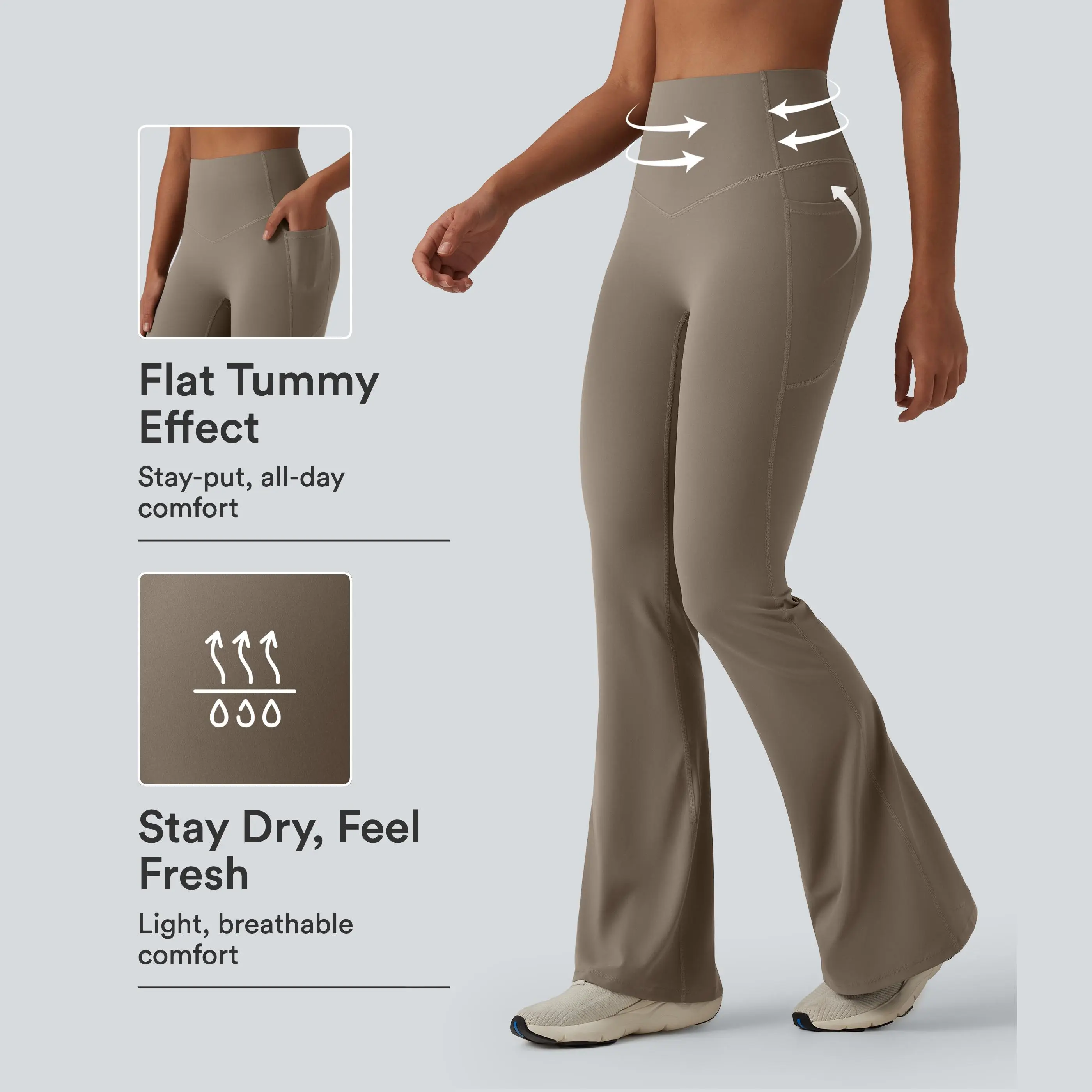 【Creator’s Pick】Halara UltraSculpt High Waisted Tummy Control Flare Yoga Leggings with Pockets #BackToSchool