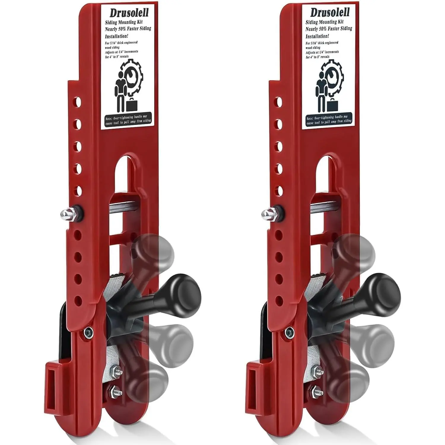 Lap Siding Gauge, Polycarbonate Body Siding Installation Tools Kit with Adjustable Reveals (Red, 5/16 in)