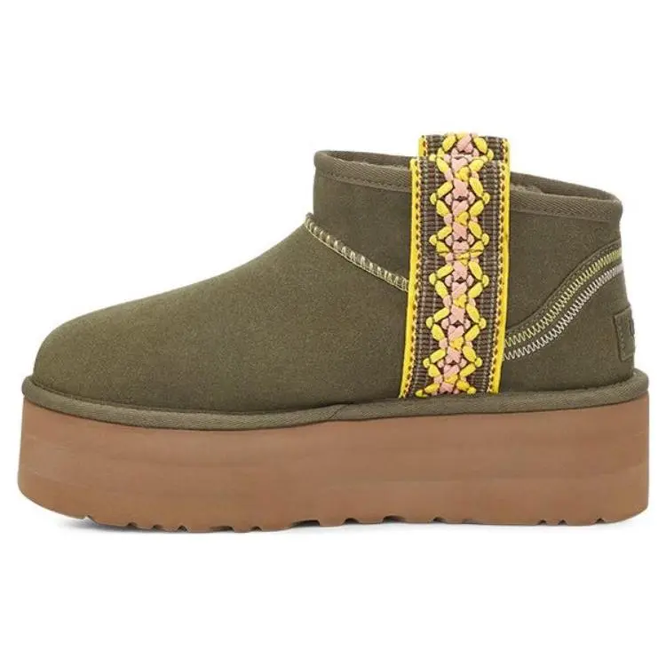 UGG Wmns Classic Ultra Mini Platform 'Braid - Burnt Olive' 1138491-BTOL