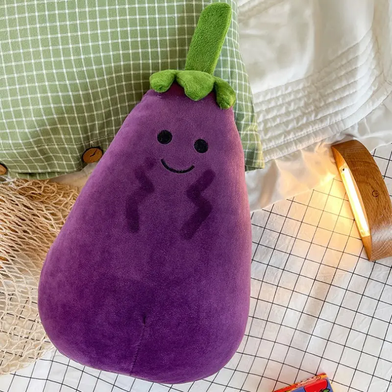 Eggplant Plush Toy, Cute Pillow Stuffed Animal, Vegetable Doll Birthday Gift, Home Decor, Transformable Shape