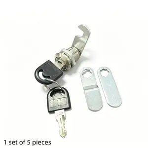 16mm Security Cam Lock Set with 2 Keys and 3 Lock Plates, Durable Mailbox Lock for Doors, Cabinets, Drawers, Furniture Lock