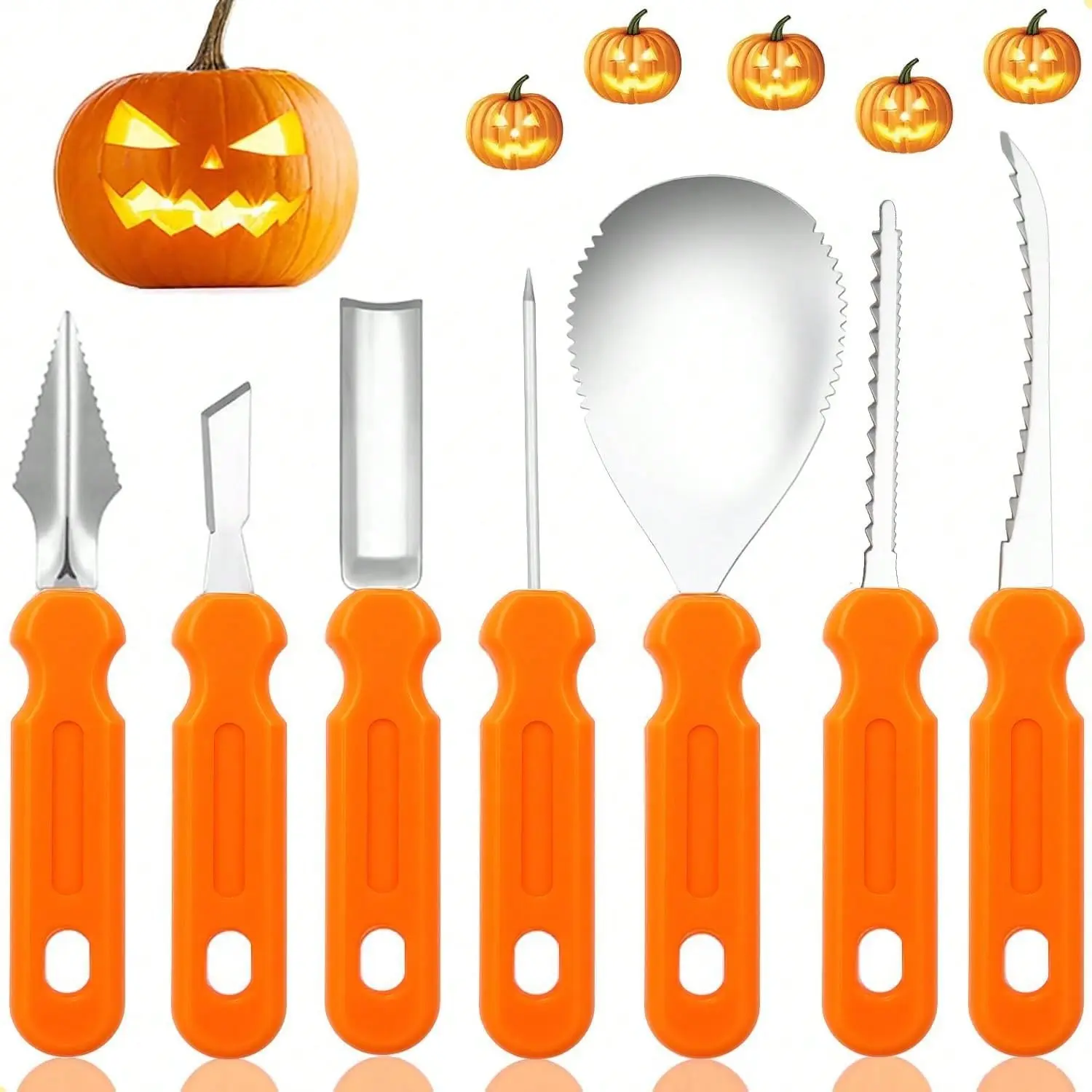 8-Piece Pumpkin Carving Kit, Halloween Professional Carving Knife Set, DIY Pumpkin Lantern Tools, Clay Tool, Handmade Pumpkin Cutter, Crafts