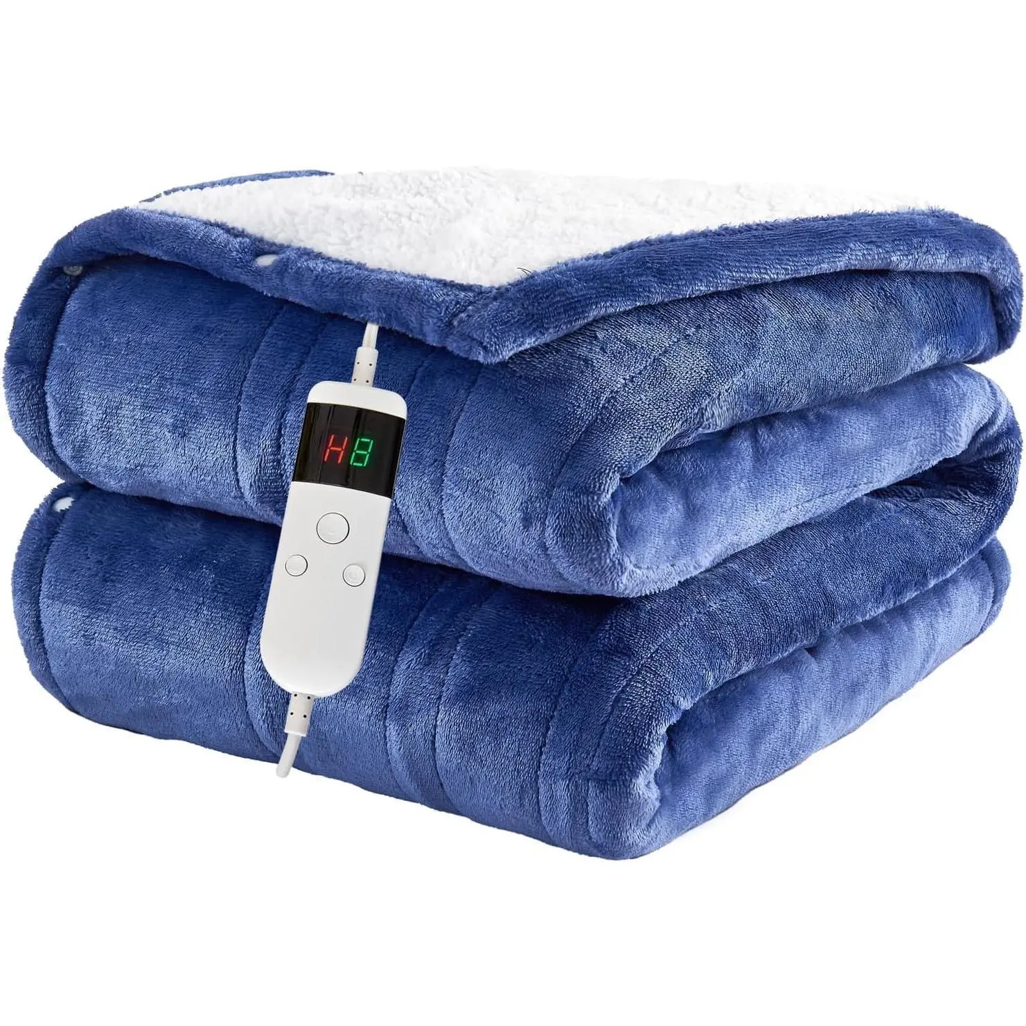 Electric Blanket Heated Throw, Soft Flannel Heating Blanket with 8 Hours Auto Off 10 Fast Heating Levels Machine Washable Sherpa Heated Blanket with Overheating Protection Appliances Home