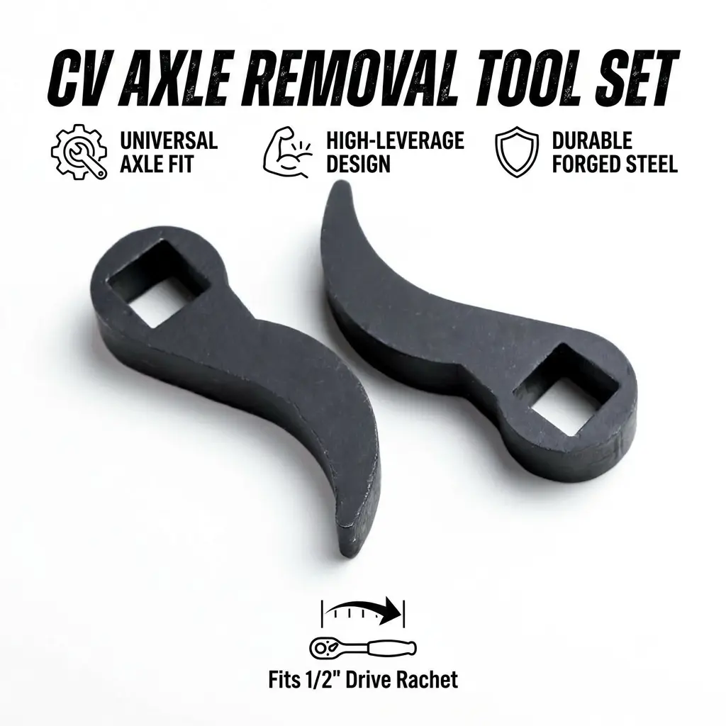 High-Leverage Horn-Style Shaft Removal Tool, Heavy-Duty Axle Tool with Lever Mechanism for Effortless Removal of Front/Rear Axles in Automotive Repair Applications
