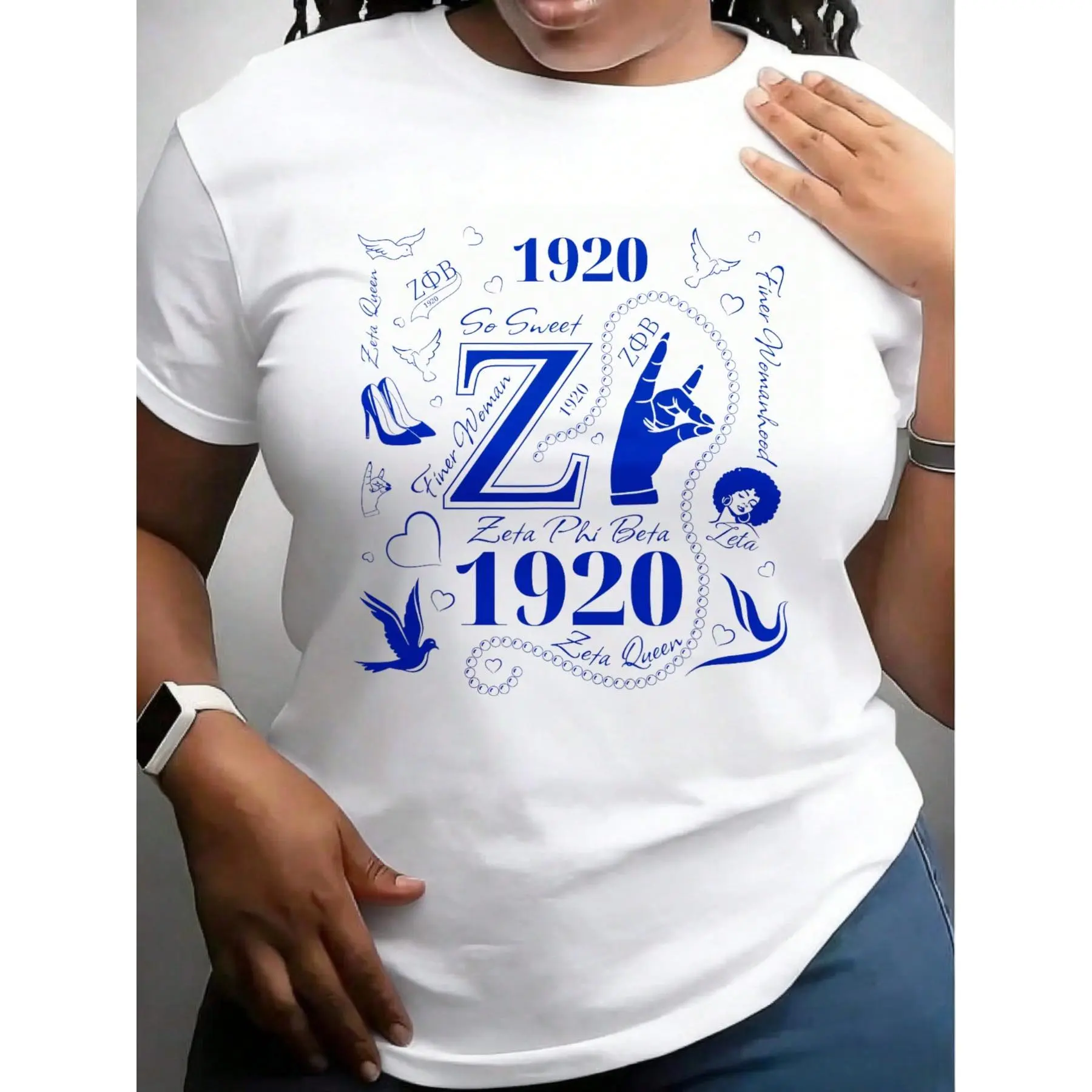1920 Sorority Design Women's T-Shirt Casual Wear For Spring And Summer Gifts For Sisters And Members