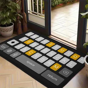Funny Digital Keyboard Doormat, Novelty Mobile Phone Keypad Entrance Mat, Modern Tech Geek Area Rug for Front Door Porch, Washable Indoor Outdoor Floor Decor