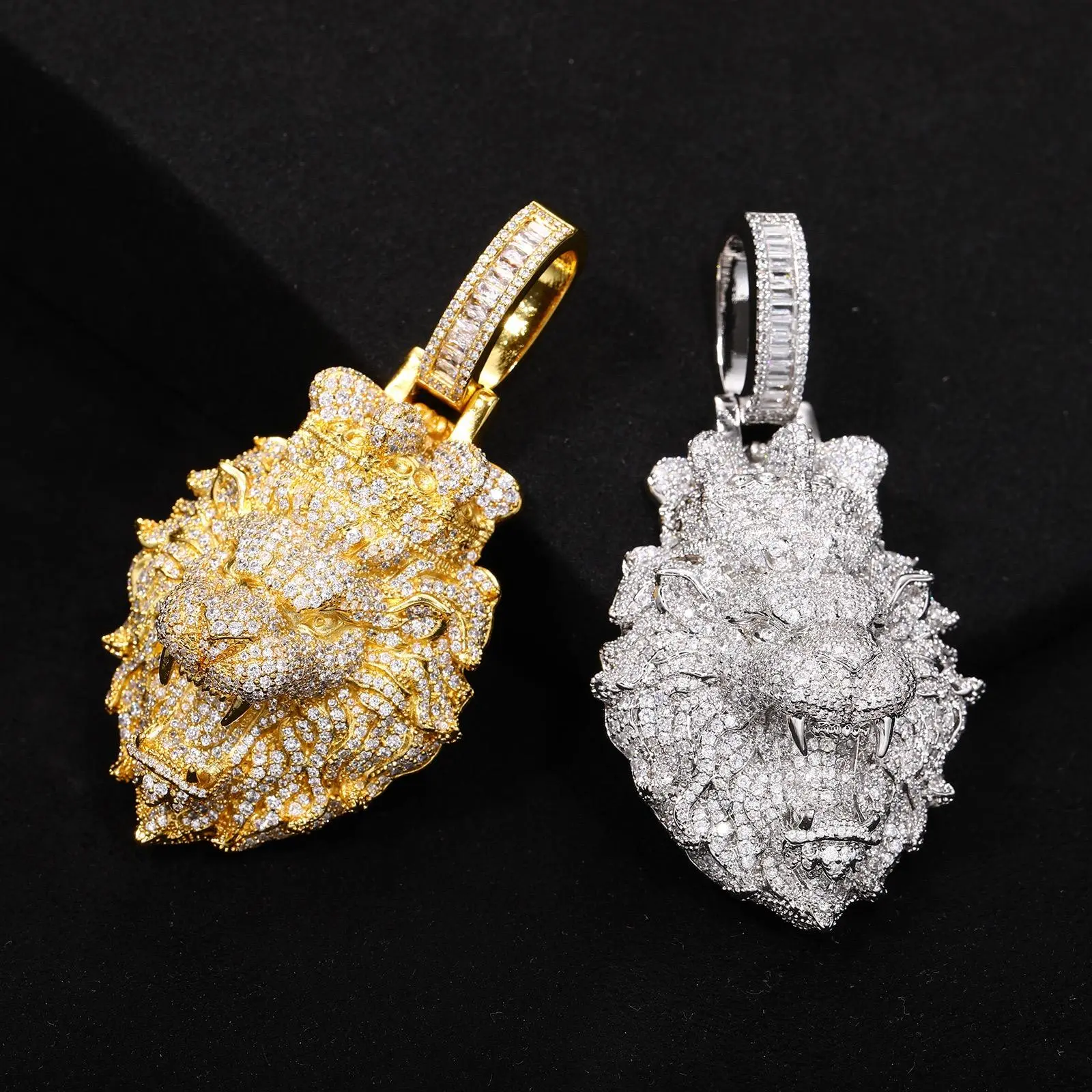 Men's Customizable Lion King Artificial Gemstone Pendant - FashionPicks Hip-Hop Metal Coated Jewelry, Cuban Link Design, Engravable Letters/Logos/Patterns, 1-Piece (No Chain), Streetwear Accessory, Personalized Charm, Exquisite Gift, One-Piece