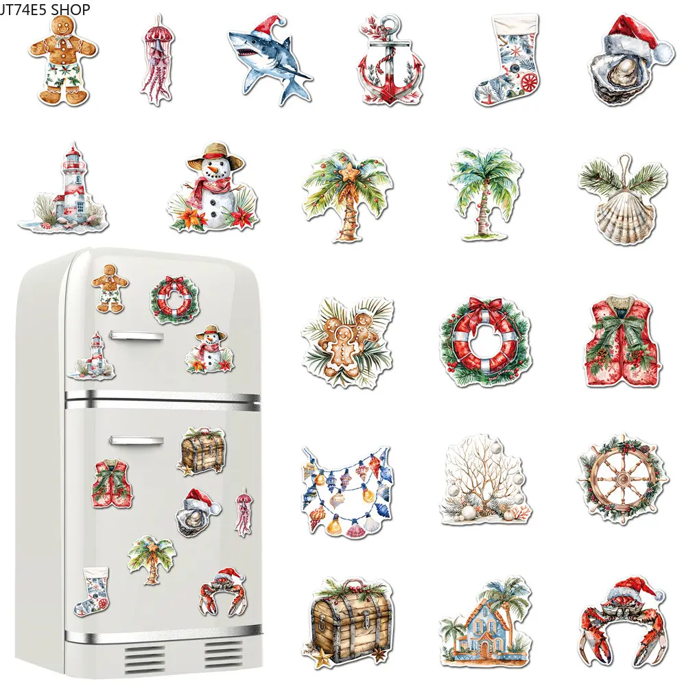 CT452 Cross-border best-selling Christmas magnetic sticker refrigerator locker car sticker Christmas decorative refrigerator sticker
