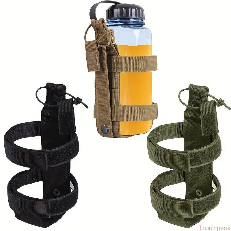 Belt-Mounted Water Bottle Holder - Durable Elastane Construction, Adjustable Pouch for Custom Fit, Hands-Free Hydration for Outdoor Cycling Activities, Customize Fit