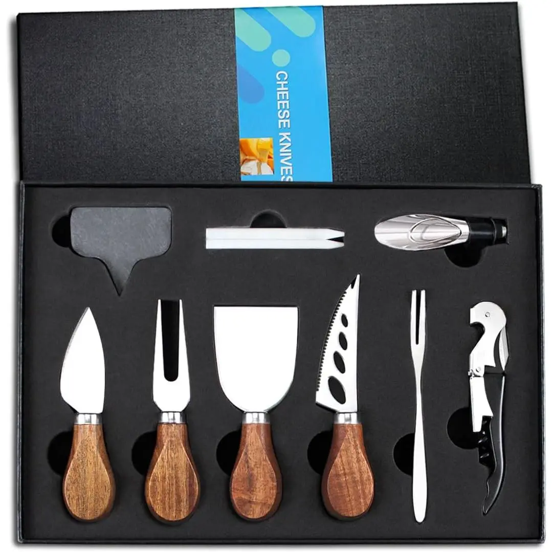 14-Piece Rustproof Stainless Steel Cheese Utensils Set - Modern Heart-Design Charcuterie Board Accessories, Butter Spreader, Gift-Ready with Storage Box (Ideal for Happy Birthday Gifting)