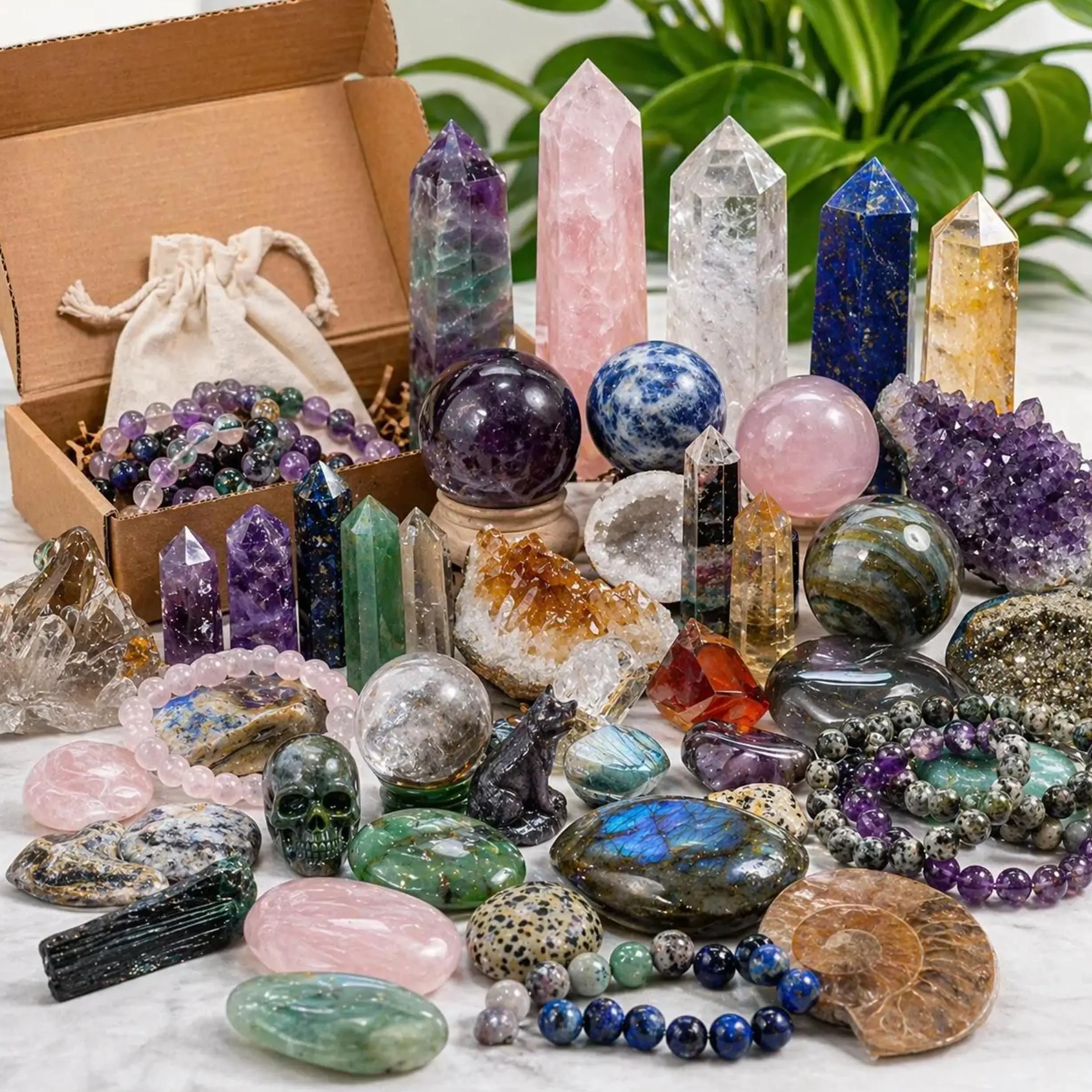 This is a large and exquisite crystal box with a luxurious bohemian style. The random and mysterious colors and patterns make it an ideal gift choice for various occasions. Crystal Ornaments