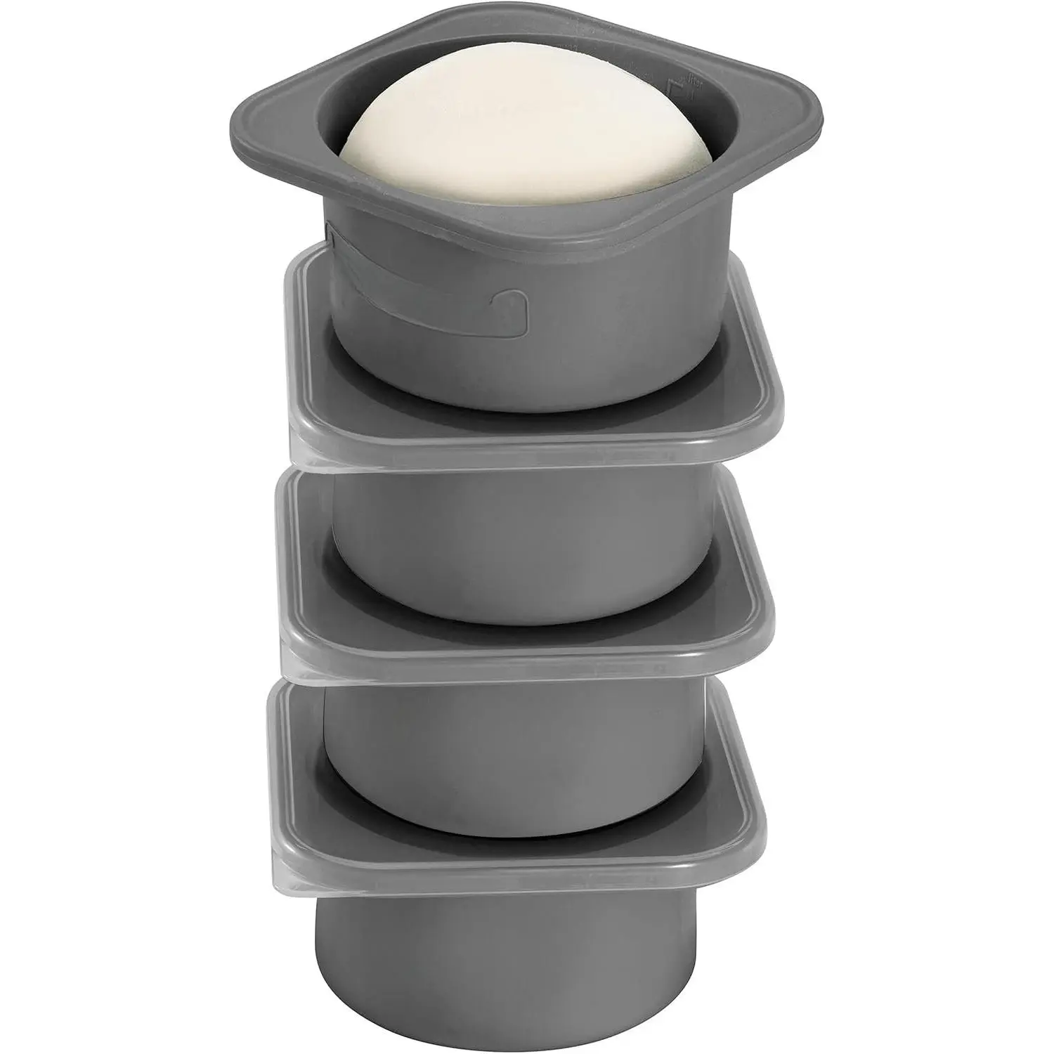 PLUS 1000ml Pizza Dough Proofing Containers for DIY family Artisan Pizza,  Grade  Stackable Boxes with , Freezer, Fridge, Dishwasher Safe,4sets (Space Gray)