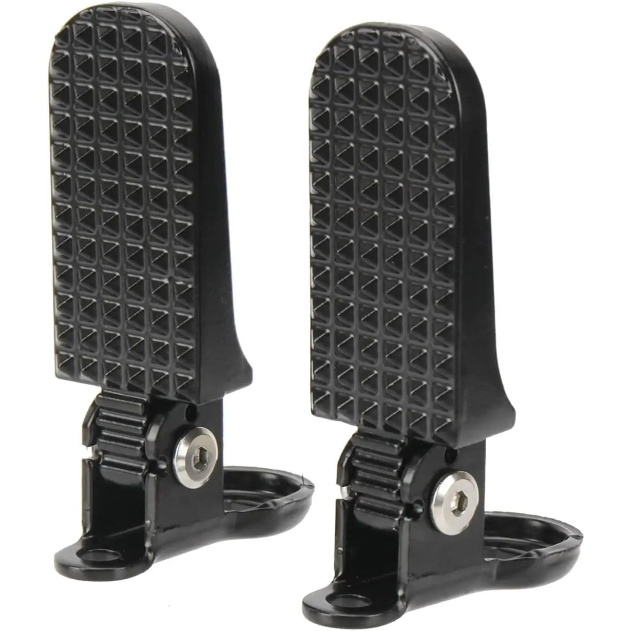 1 Pair  Rear Pedals, Mini Folding  Pegs, 8mm Aluminium Alloy Non-Slip  Footrests, Quick Release Foot Plates Pedals for Mountain  E- (Black and )