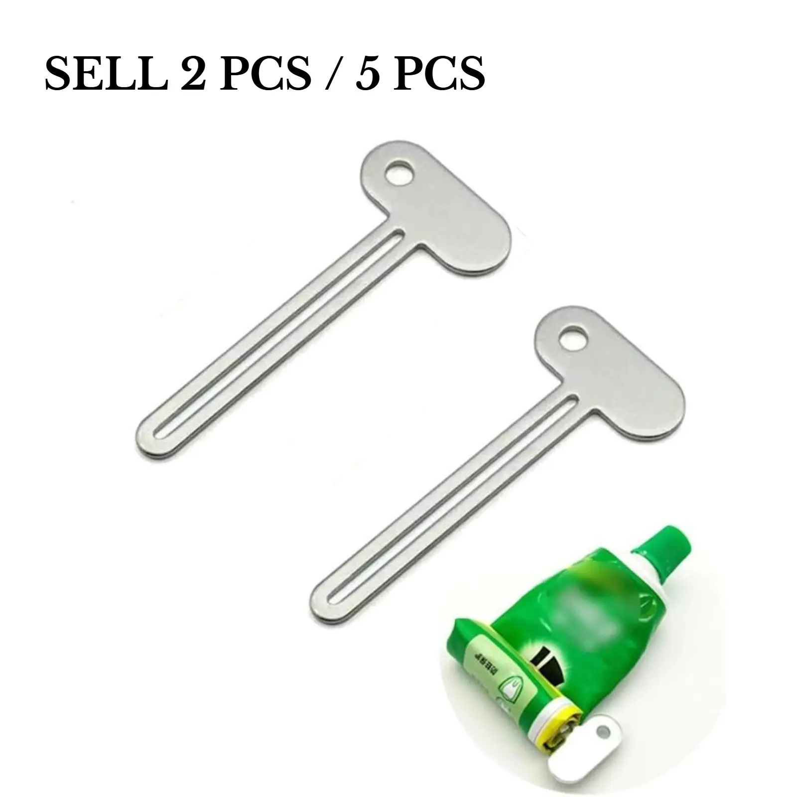 2/5Pcs Stainless Steel Oral Toothpaste Squeezer, Tube Key Squeezers,Metal Tube Squeezer Key Toothpaste Roller Tube Wringer,Key Roller Dispenser Wringer Tools, for Paint, Cream, Cosmetic and Hair Dye