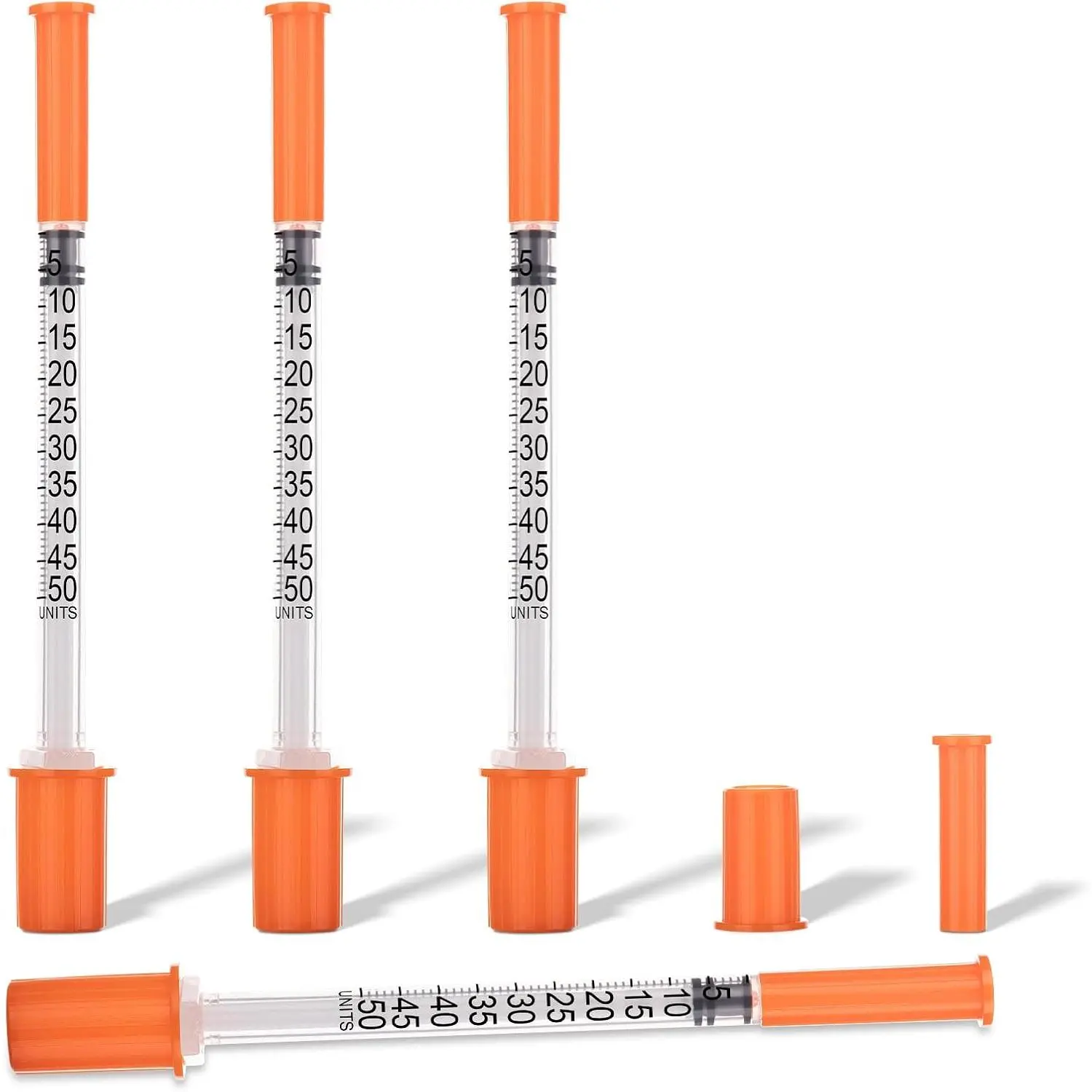 20 Pcs Lab Dispensing Supplies, U-100-0.5cc/mL, 31Ga-1/4" (6mm) Cap, Individually Wrapped for Lab Use with Individual Wrap