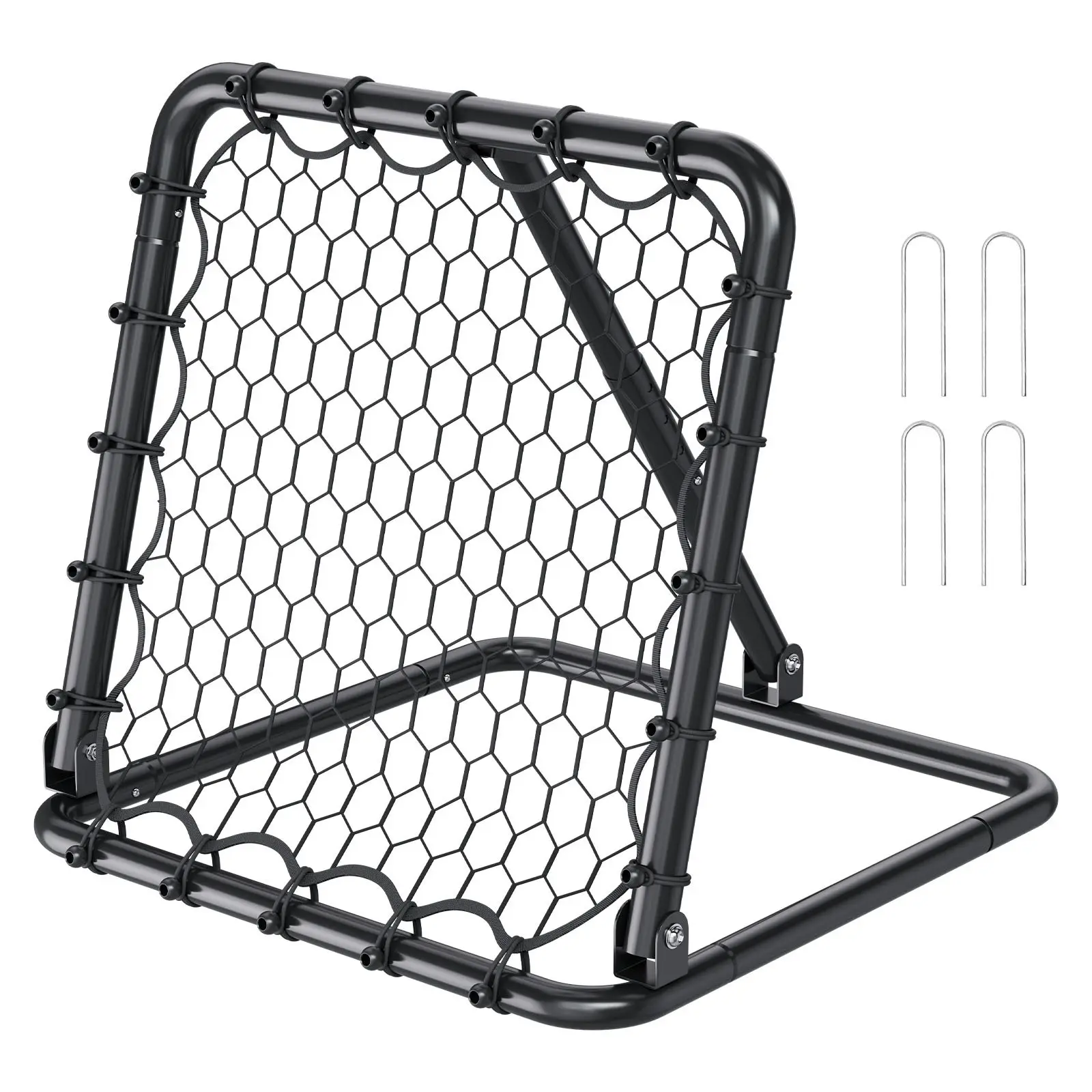 VEVOR Portable Soccer Rebounder Net, 34"x34" Kick-Back Training Equipment, Fully Adjustable Angles, Easy Setup, Compact Storage, Ideal for Kids Teens All Ages, Perfect Gift for Football Training