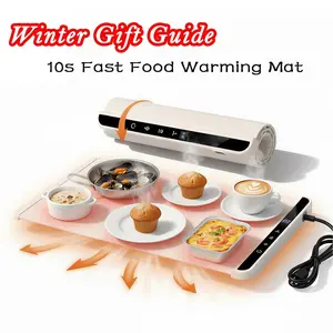 [ Winter Gift Guide ] Food Warming Mat Tray with 10s Heating, 3 Temp Settings & Easy to Wash Kitchen Hacks Multifunctional Cooker Utensils Kitchen