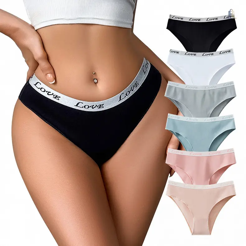 Lady's Ribbed Cotton Lingerie Bikini Panties - Mid-Rise, Breathable, Soft Stretch Seamless Briefs for Daily Wear, Athletic Activewear Sportswear
