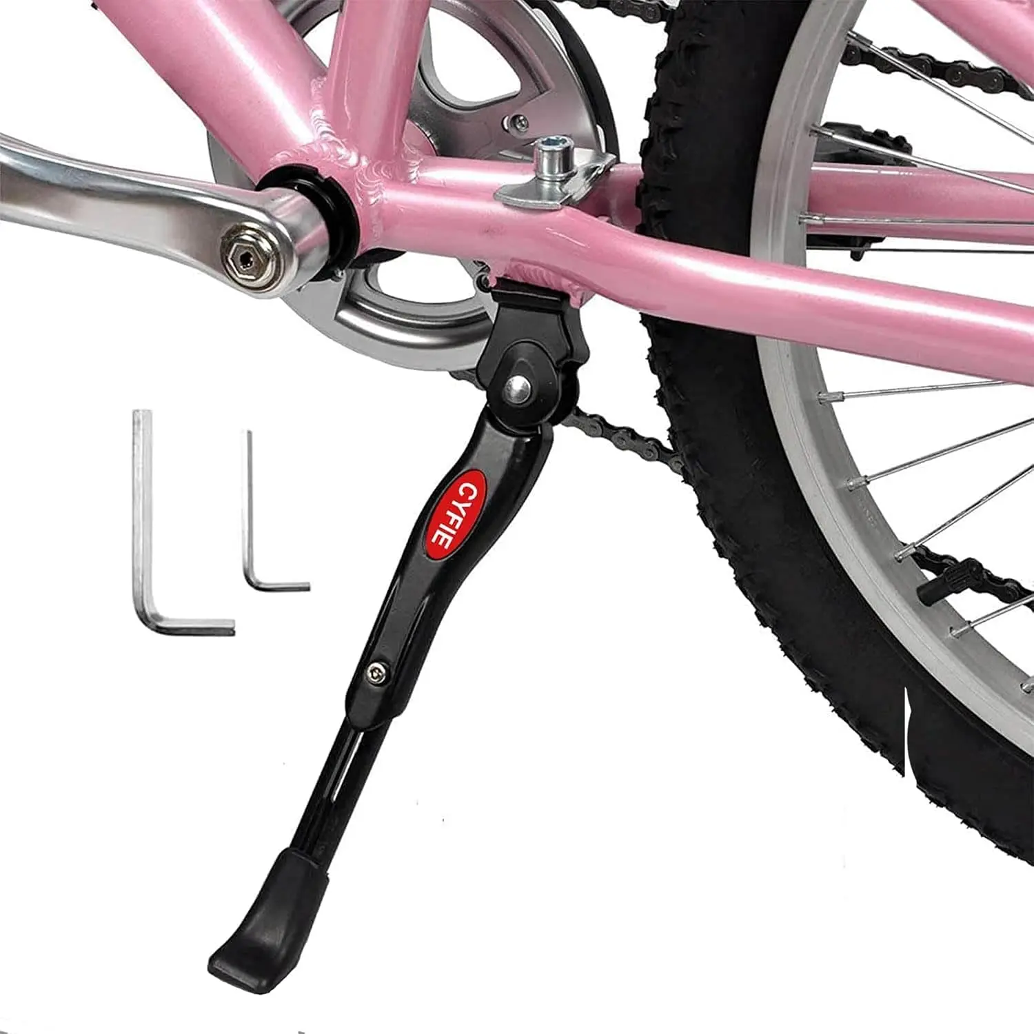 Bike Kickstand for 16-20 Inch Bikes, Adjustable Aluminum Center Mount | For 16, 18 and 20 Inch Kids, Mountain, Road, Adult and Sports Bikes Adjustable Bicycle Stand Aluminum Alloy Center Mount