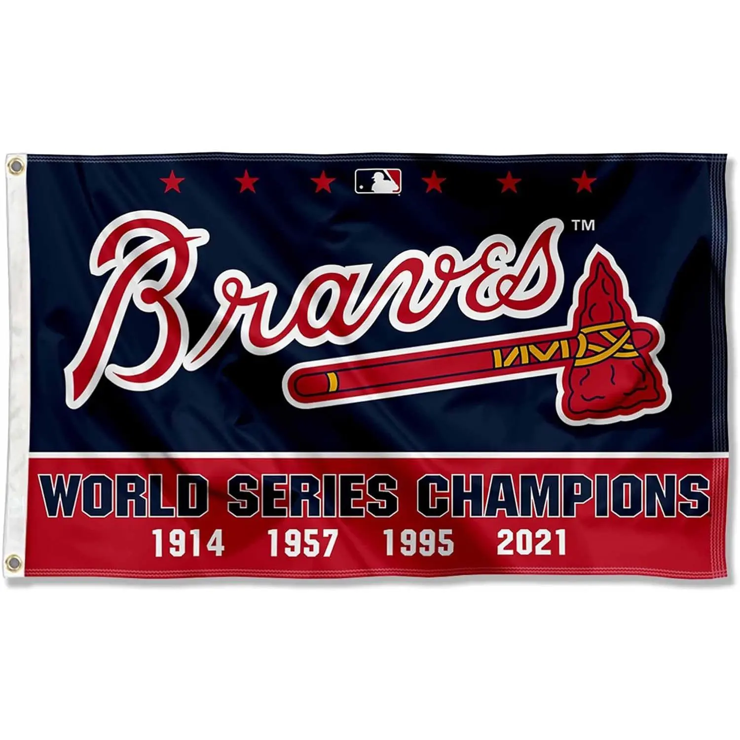 WinCraft Atlanta 4 Time World Champions Flag Baseball 3x5 Banner