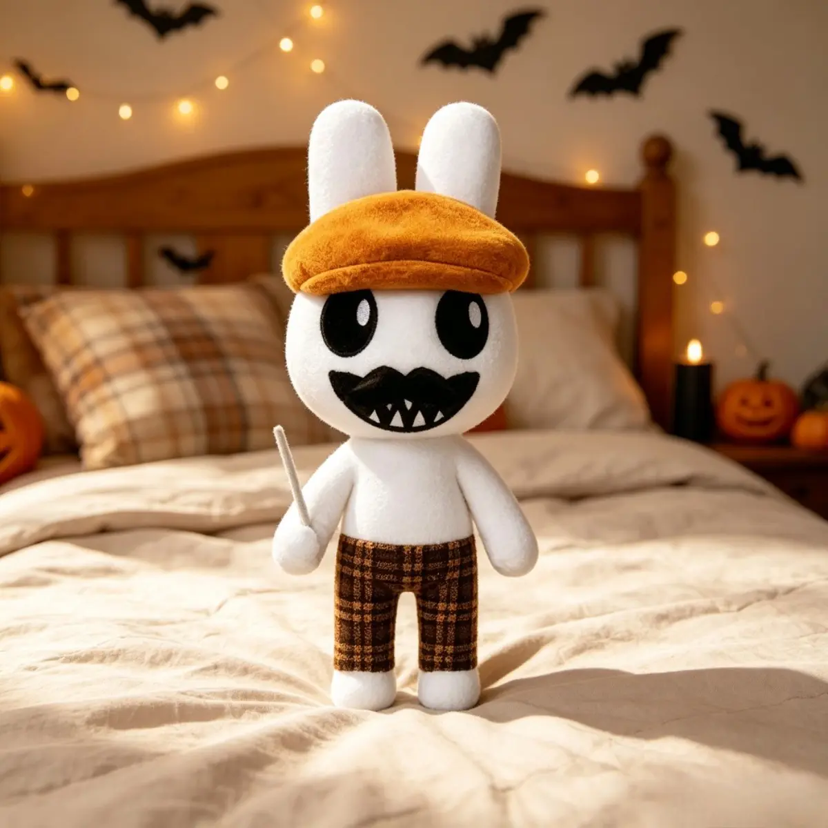 Horror Animal Hospital Plush Toys – Yellow-Haired Mustached Creepy Stuffed Animal, Vintage Gothic Desk Decor for Halloween, Christmas & New Year, Unique Gift for Horror Game Fans & Oddity Collectors