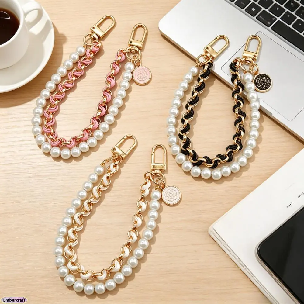 3PCS Viral Aesthetic Pearl Bag Charm Chain Set, Coquette Purse Charm with Metal Clips, Luxury Look Handbag Handle Chain, DIY Bag Accessory, Designer Inspired Keychain for Tote, Shoulder Bag, Wallet & Everyday Styling
