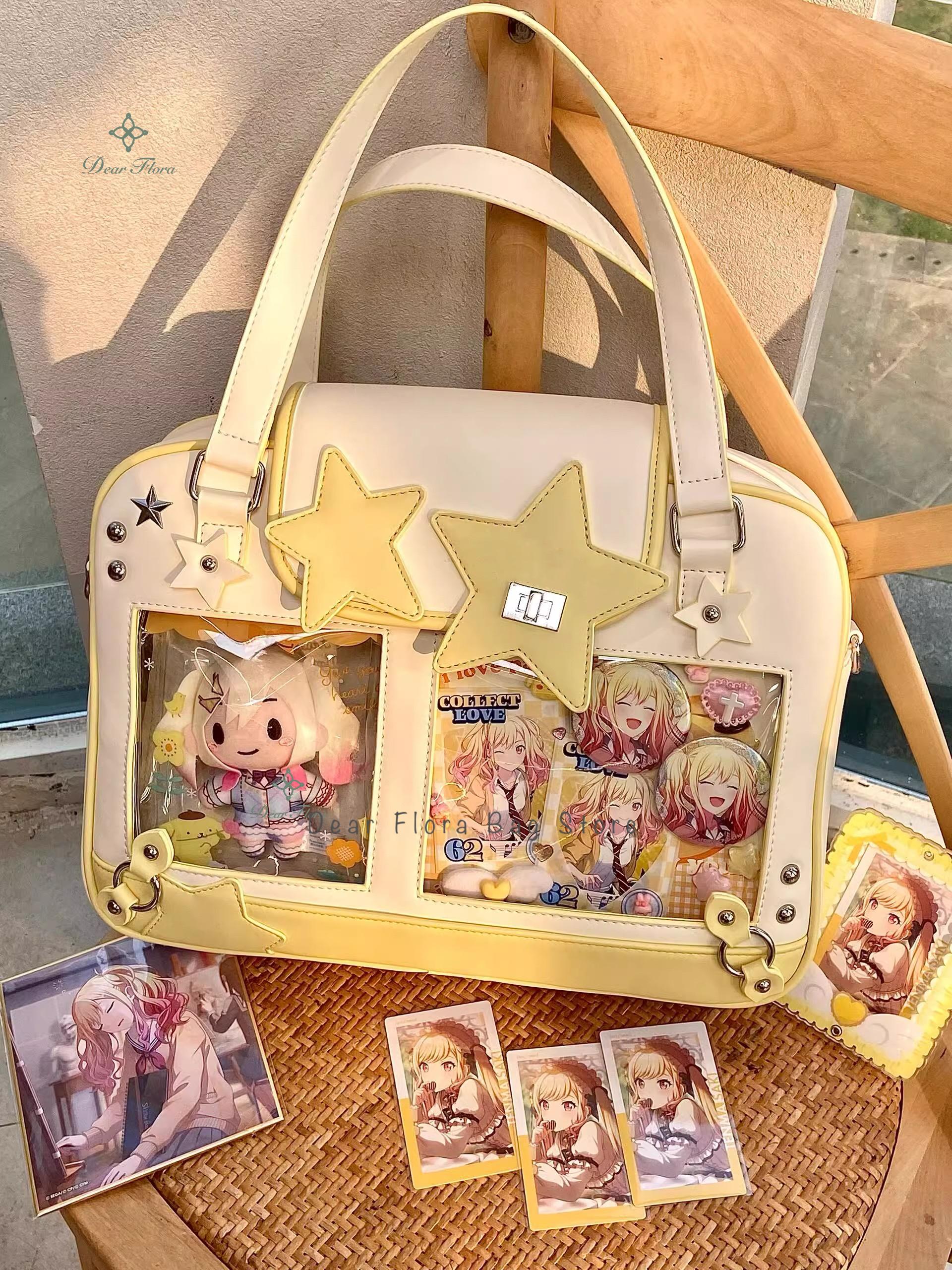 Y2K Trendy Star Ita Bag Lolita Girl Transparent Pocket Women's DIY Display Shoulder Bag Fashion Crossbody Bag Cute Purse Handbag