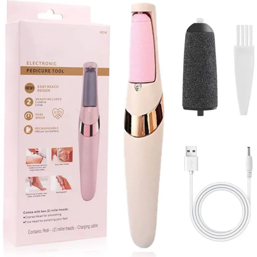 Portable Rechargeable Electric Callus Remover with Grinding Wheels, USB-Charging Massage Tool for Heel Fissures & Dead Skin, High-Quality Home Care Gift for Men & Women
