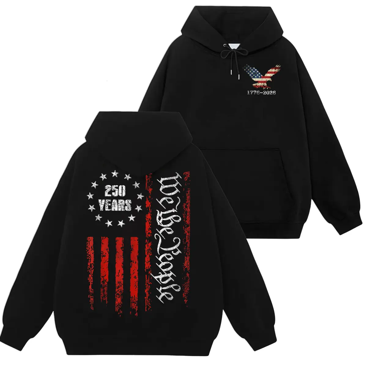 Men's American Flag Eagle Hoodie, USA 250th Anniversary Patriotic Sweatshirt, Made in USA Cotton Blend Menswear for July 4th Thanksgiving Party, Loose, Long Sleeve, Baggy, Outdoors, Cotton-Poly, Business, Hand Wash, Graphic Tees, Pullover Hoodie