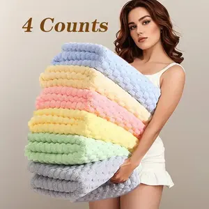 Soft Microfiber Bath Towel Set, 4 Counts/set Colorful Water Absorbent Towel, Suitable for Beaches, Bathrooms, Camping, Spas, Fast Drying, Lightweight Soft Towel, Suitable for Gym, Travel and Daily Comfort, Premium Bath Towels