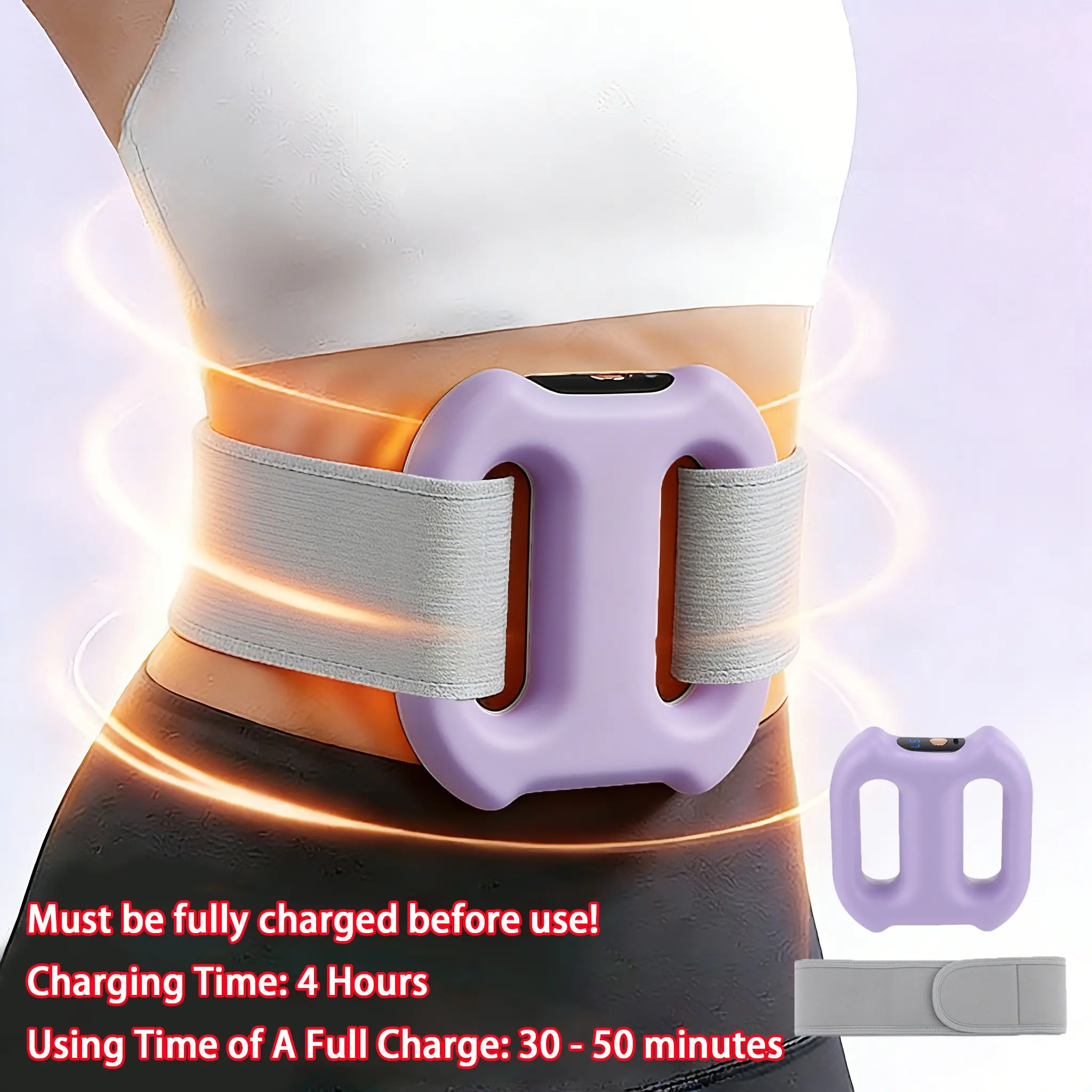 Deep Tissue Percussion Muscle Massager, Electric Dual-Ring Fascia Massager with Belt, 3 Modes and 5 Intensities Handheld Full Body Fascia Massager Ring for Relaxation, Portable Muscle Massagers, Cordless Fascial Ring